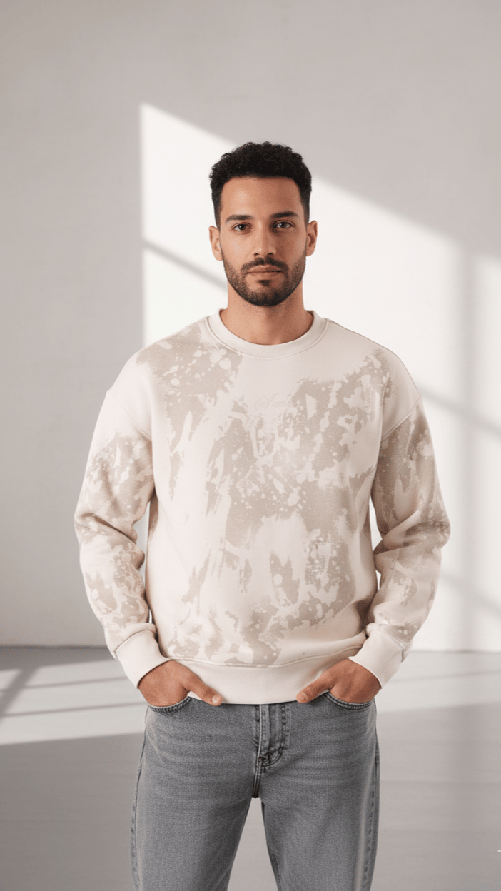 Beyaz  Desenli Sweatshirt