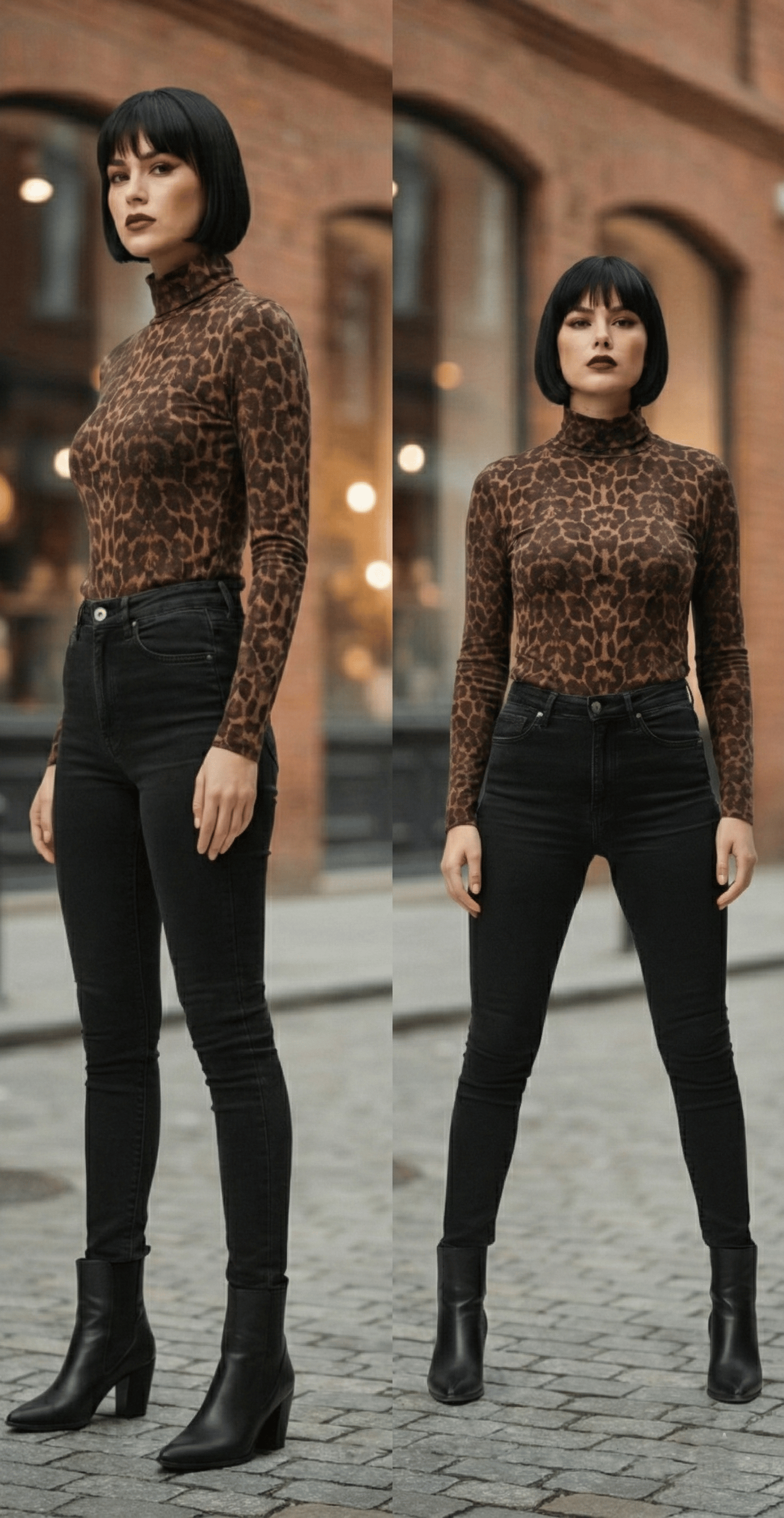 Leopar desenli Bluz