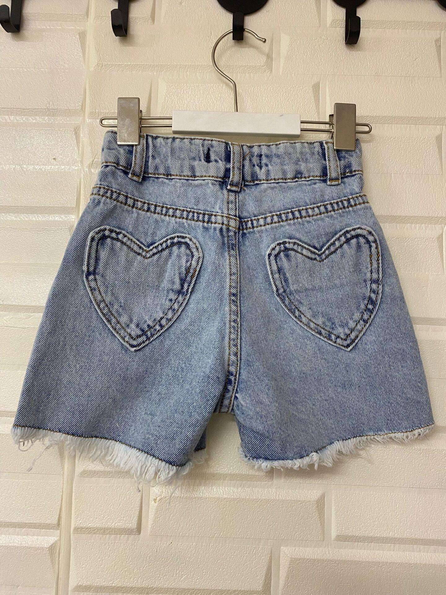 Denim Düğmeli Duru Şort - Mavi