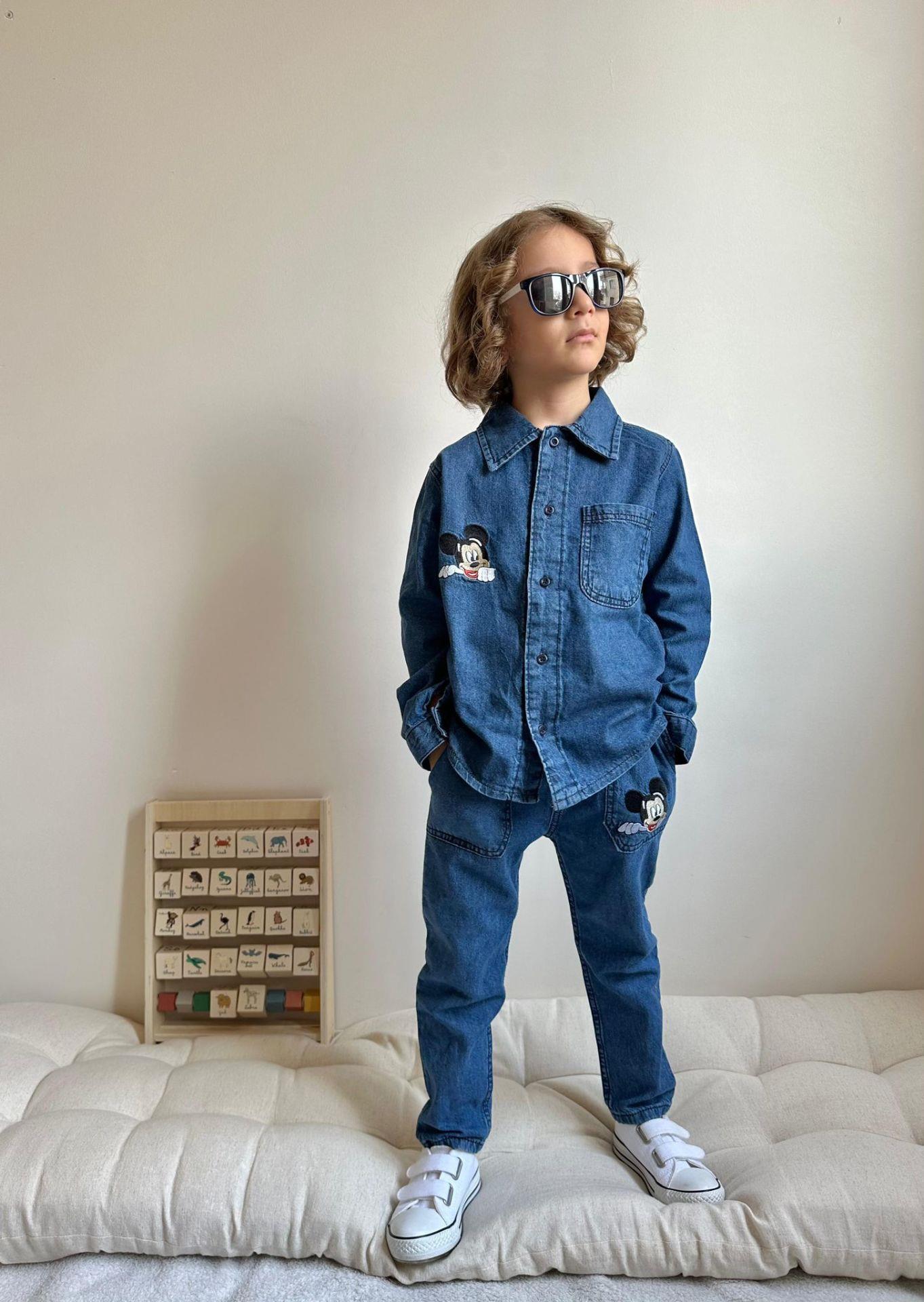 Denim Kumaş 2'li Takım - Mavi