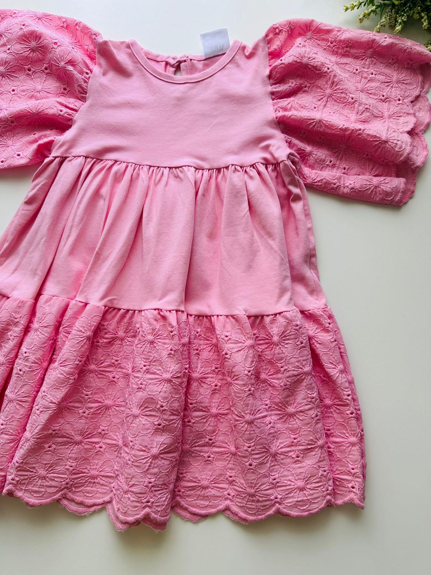 Fistolu Elbise - Pembe