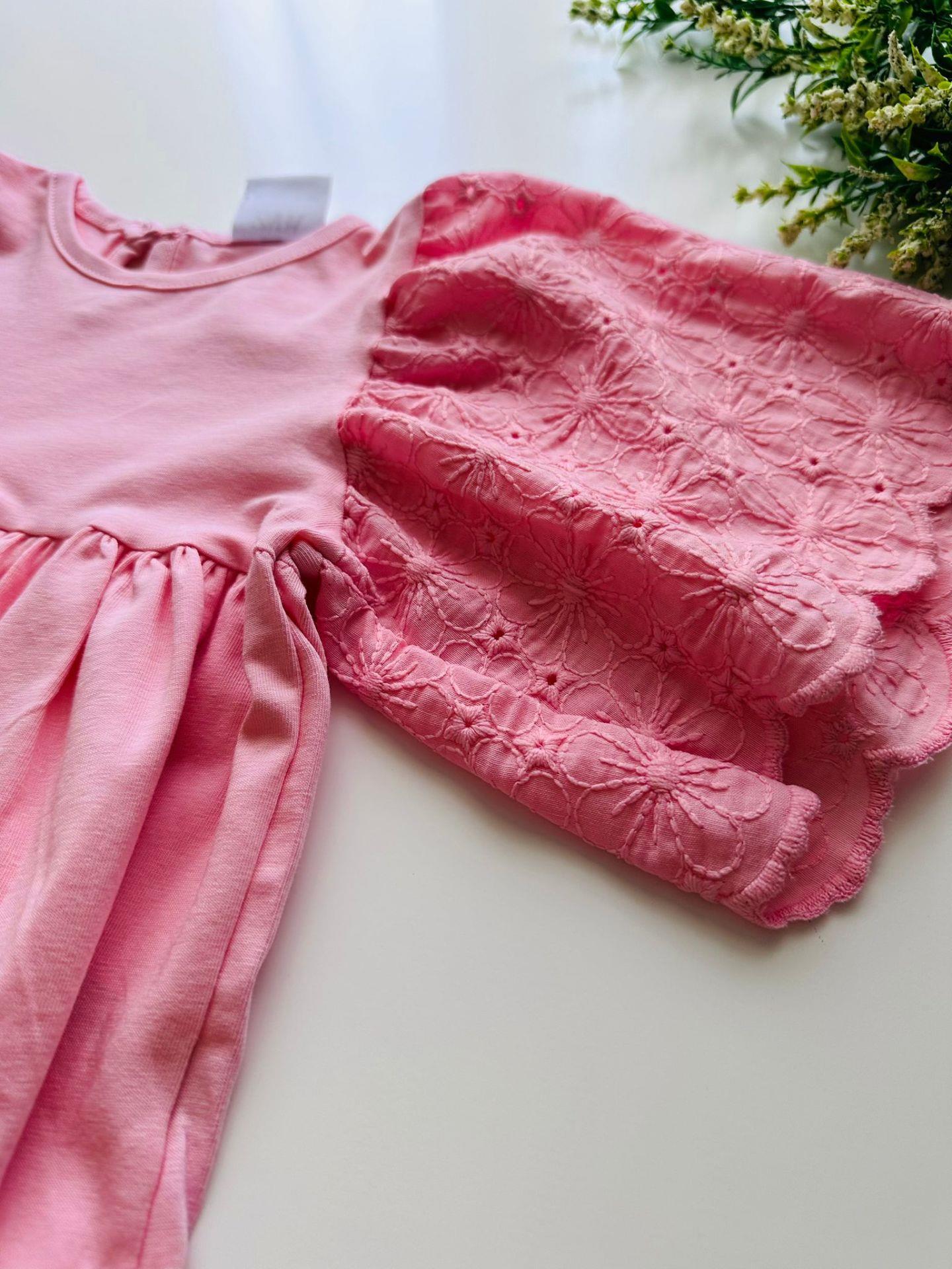 Fistolu Elbise - Pembe