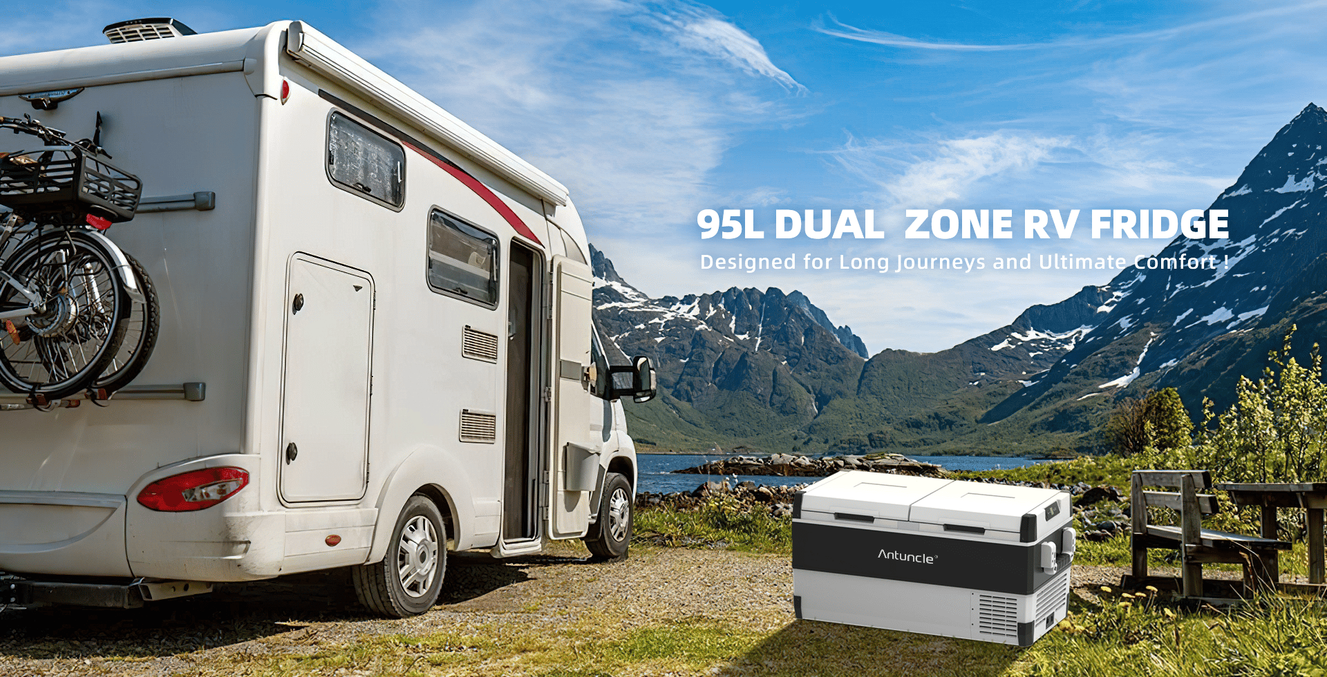 Antuncle FC95 95L Kompresörlü Taşınabilir Karavan ve Araç Buzdolabı