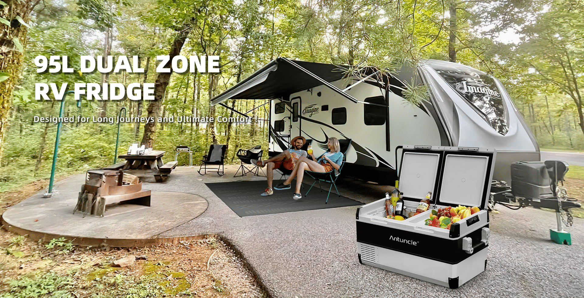 Antuncle FC95 95L Kompresörlü Taşınabilir Karavan ve Araç Buzdolabı