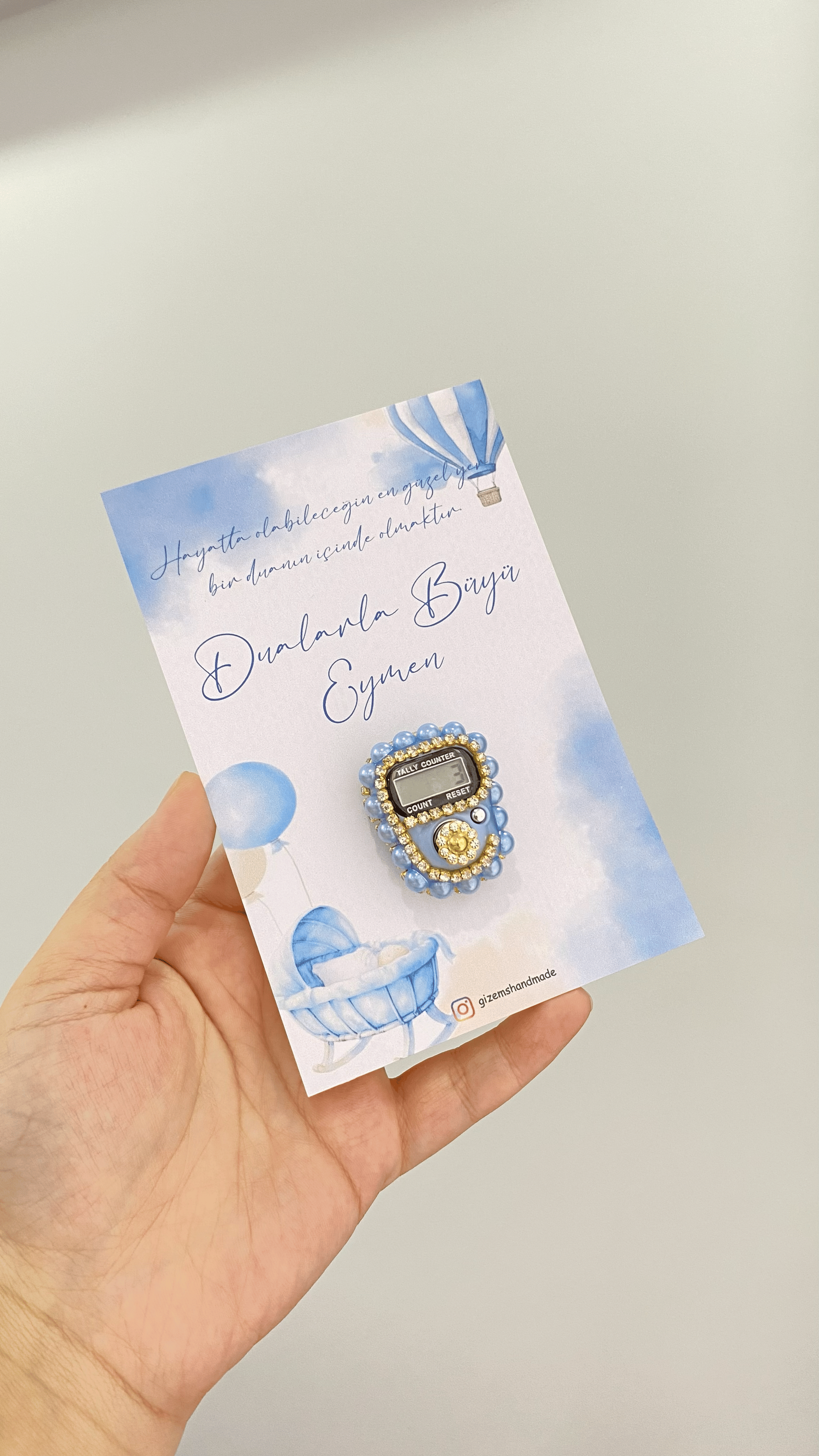 Bebe Mavisi Taşlı Zikirmatik