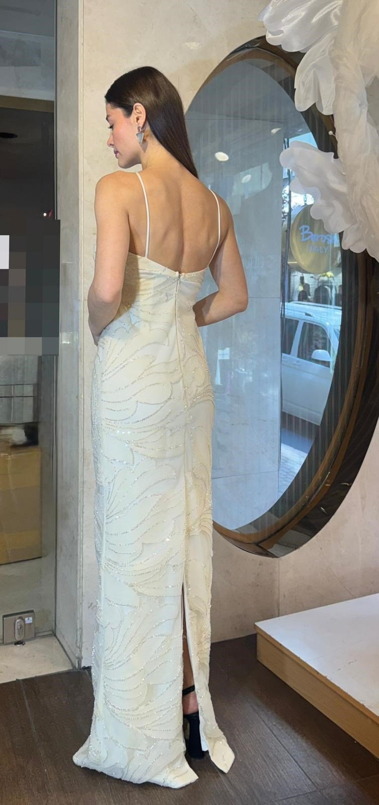 Açık Bej Yakası İp Askılı İşlemeli Abiye Abiye P-0000017896-AÇIK BEJAÇB36