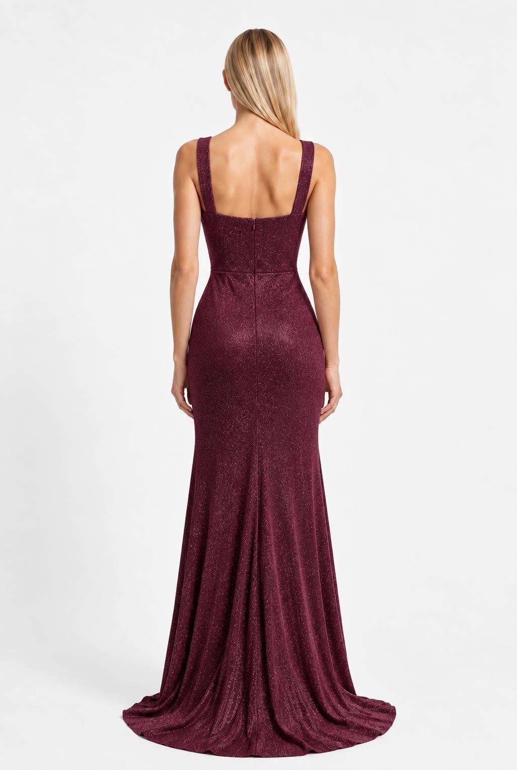 Bordo Kare Yaka Simli Abiye Abiye P-0000019263-BORDOBRD44