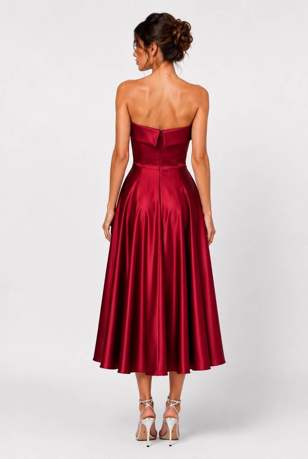 Bordo Straplez Abiye Abiye P-0000014716-BORDOBRD44