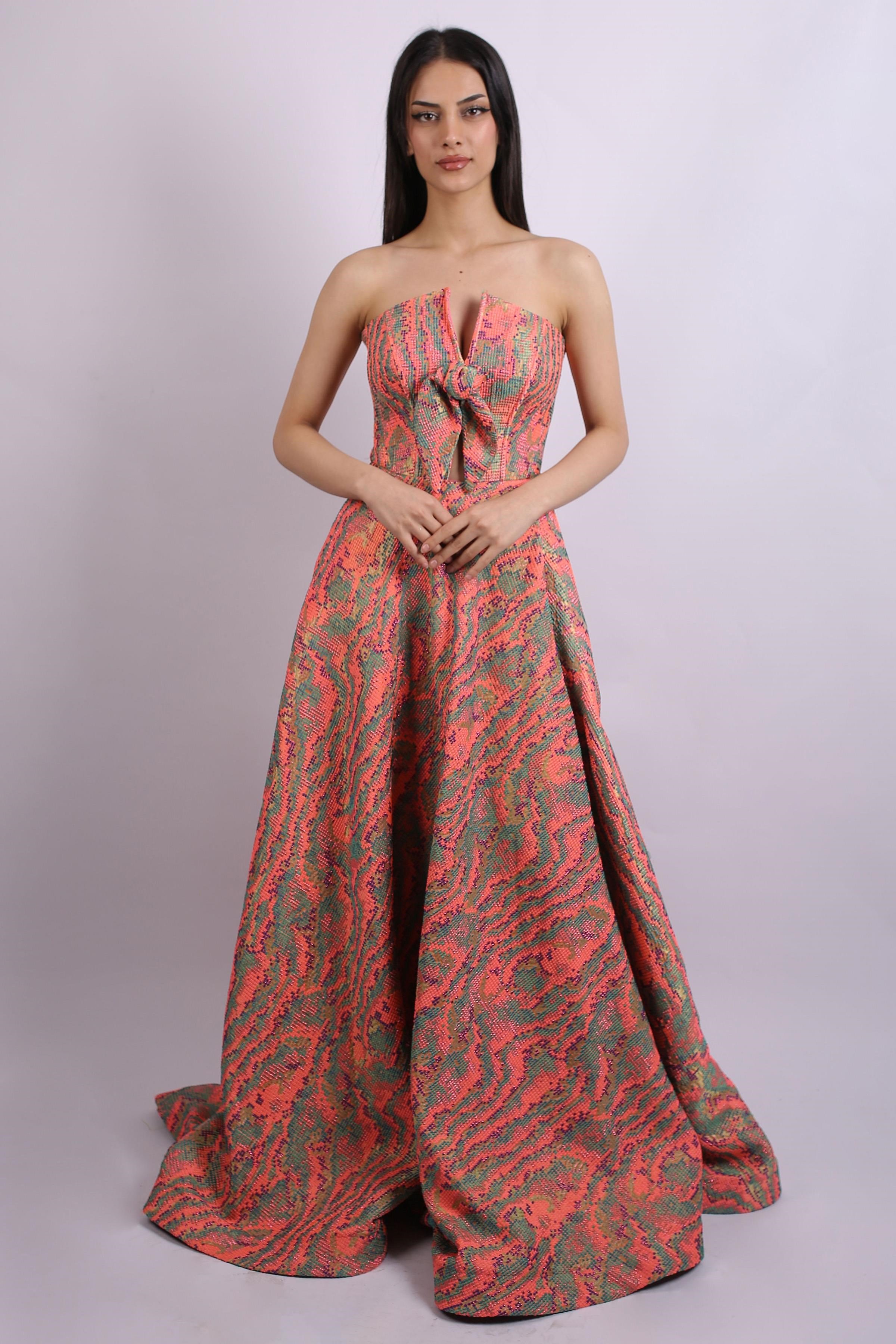 Fujya Straplez Fiyonk Detaylı Abiye Elbise Abiye P-0000015172-FUJYAFJY40