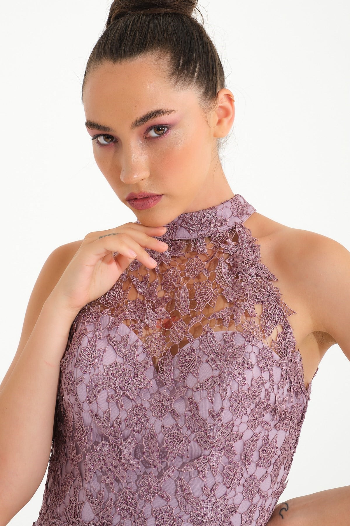 Gül Halter Yaka Güpürlü Abiye Abiye P-0000008232-GÜLGÜL42