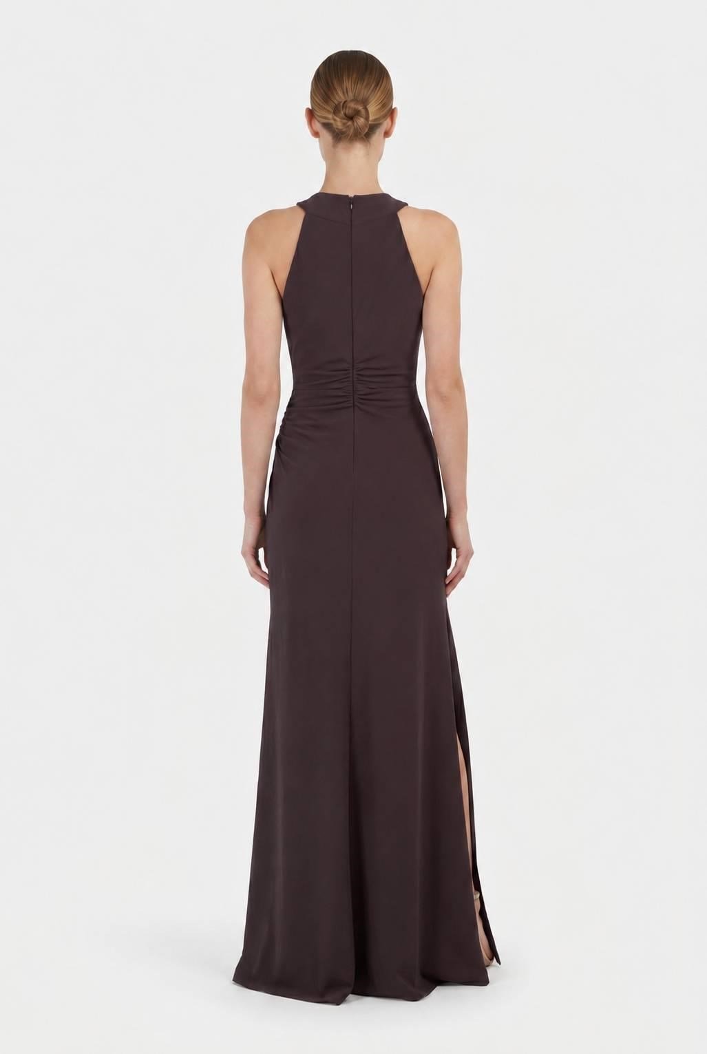 Kahve Halter Yaka Beli Tokalı Abiye Abiye P-0000019134-KAHVEKHV38