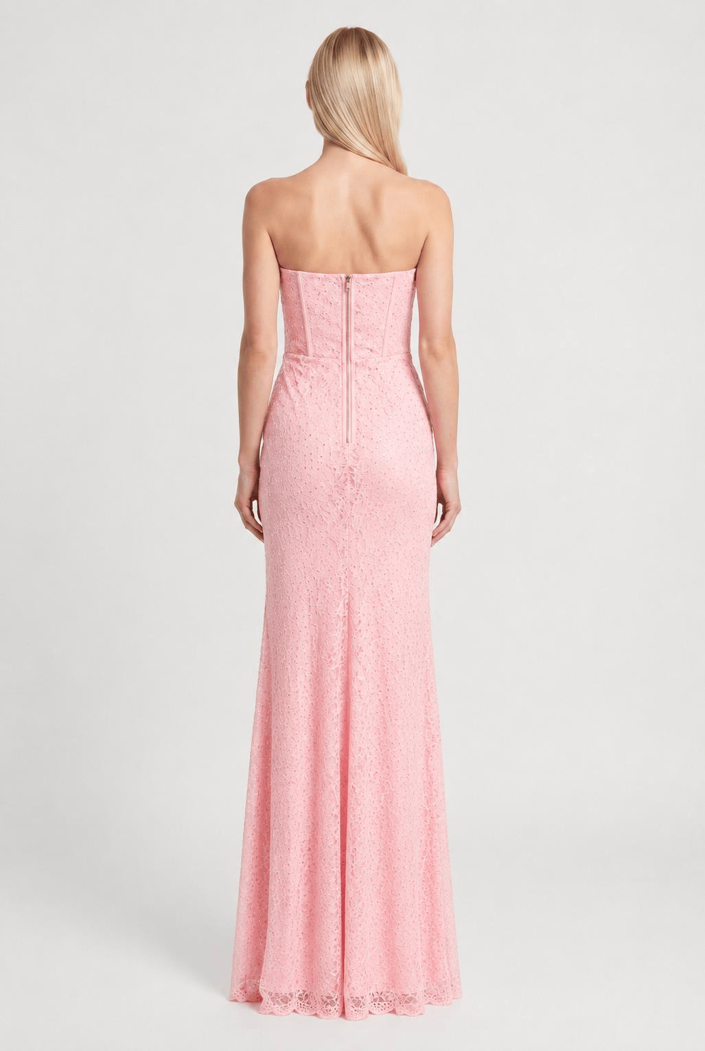 Pembe Yakası İnci İşlemeli Straplez Abiye Abiye P-0000018835-PEMBEPMB38