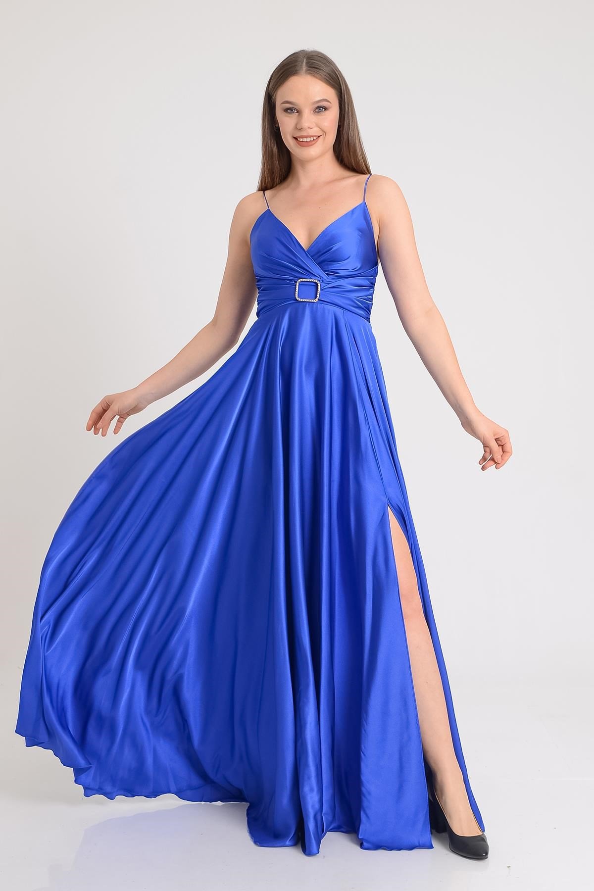 Saks İp Askılı Tokalı Abiye Elbise Abiye P-0000010973-SAKSSKS38