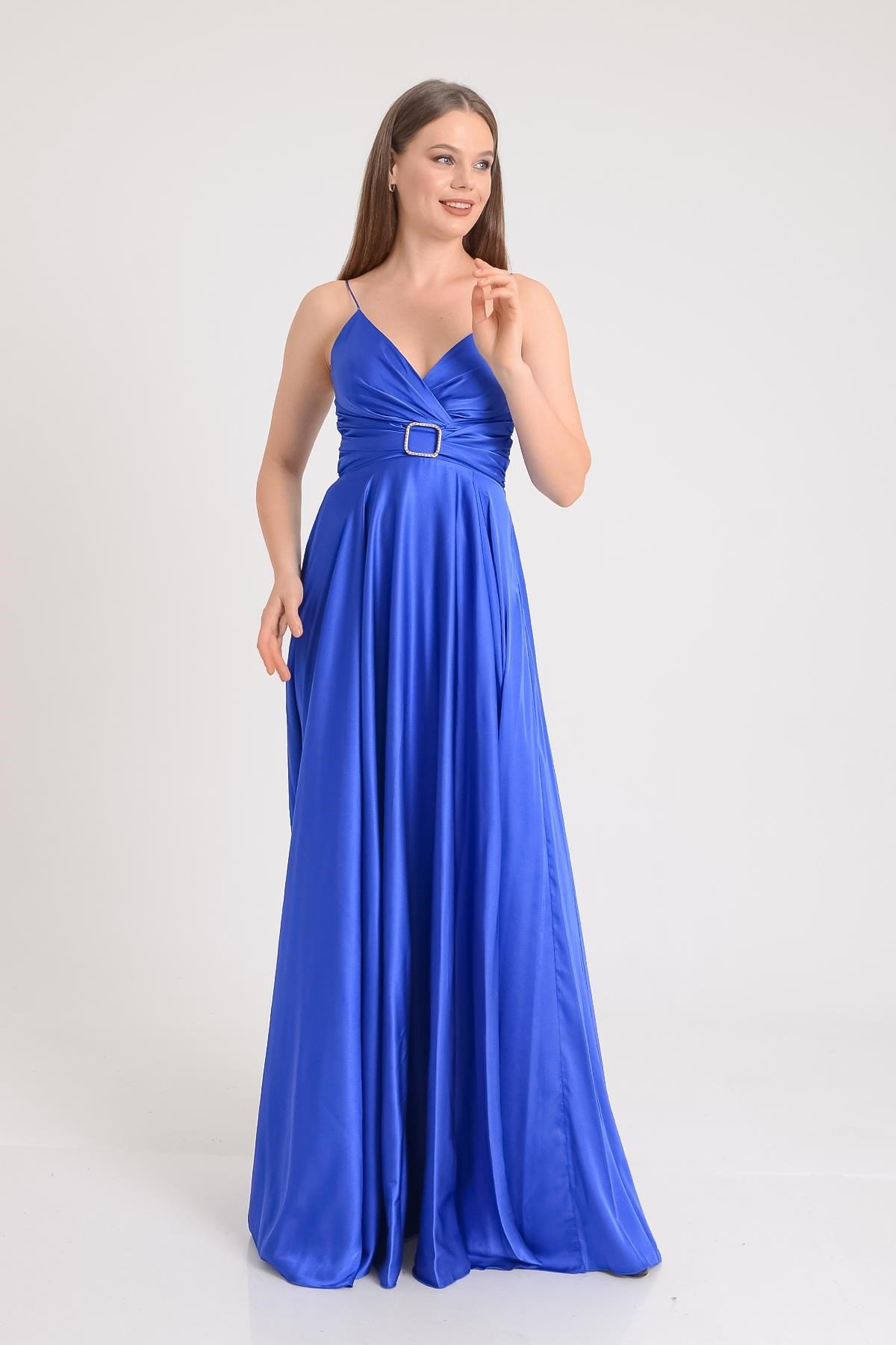Saks İp Askılı Tokalı Abiye Elbise Abiye P-0000010973-SAKSSKS38