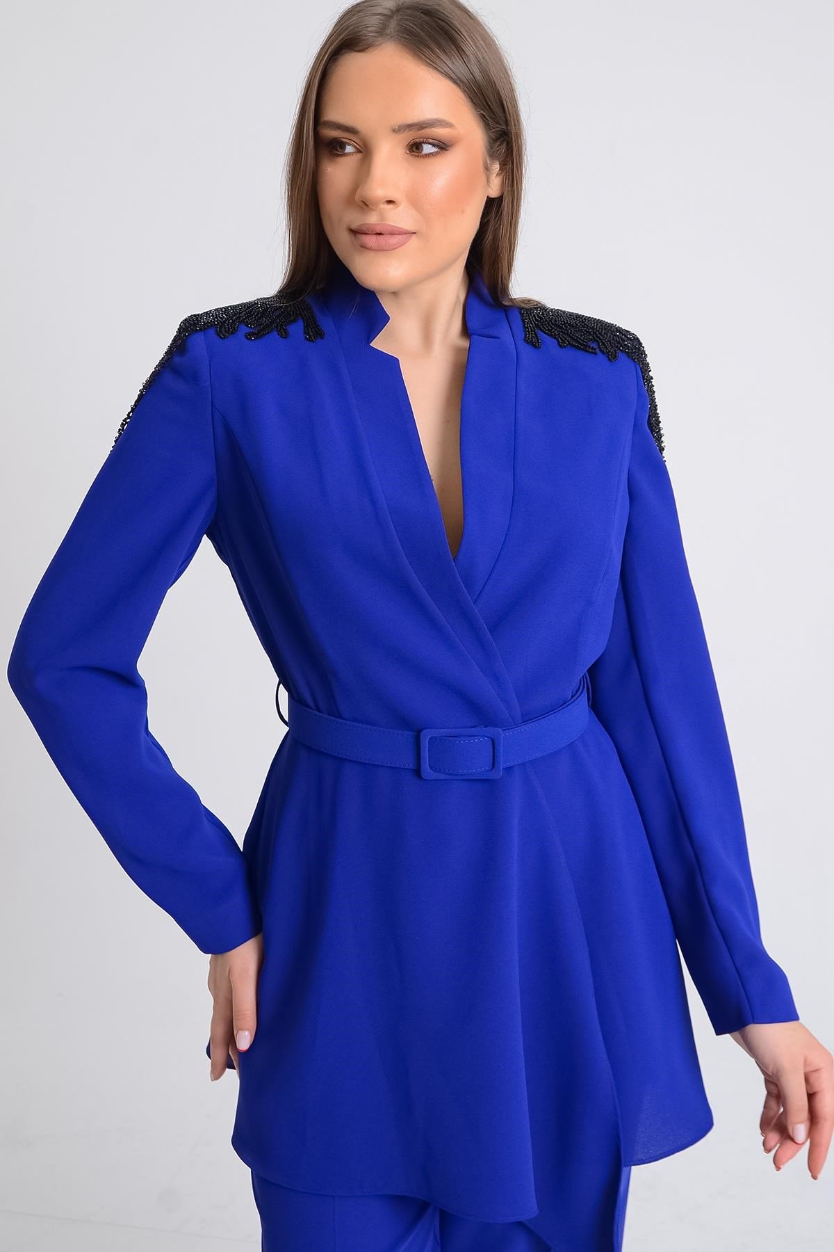 Saks Omuzu İşlemeli Ceketli Takım Abiye P-0000010665-SAKSSKS44