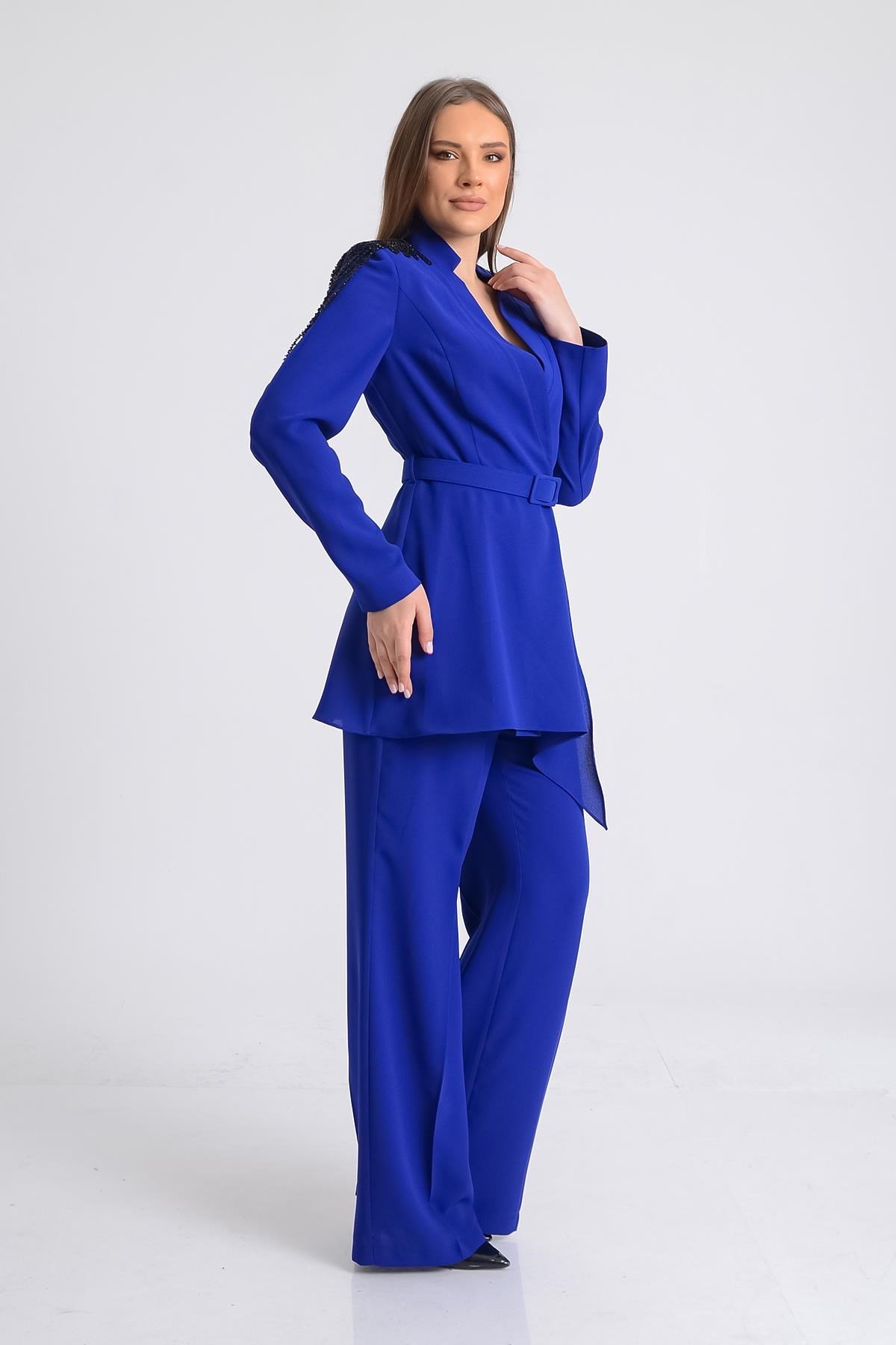 Saks Omuzu İşlemeli Ceketli Takım Abiye P-0000010665-SAKSSKS44