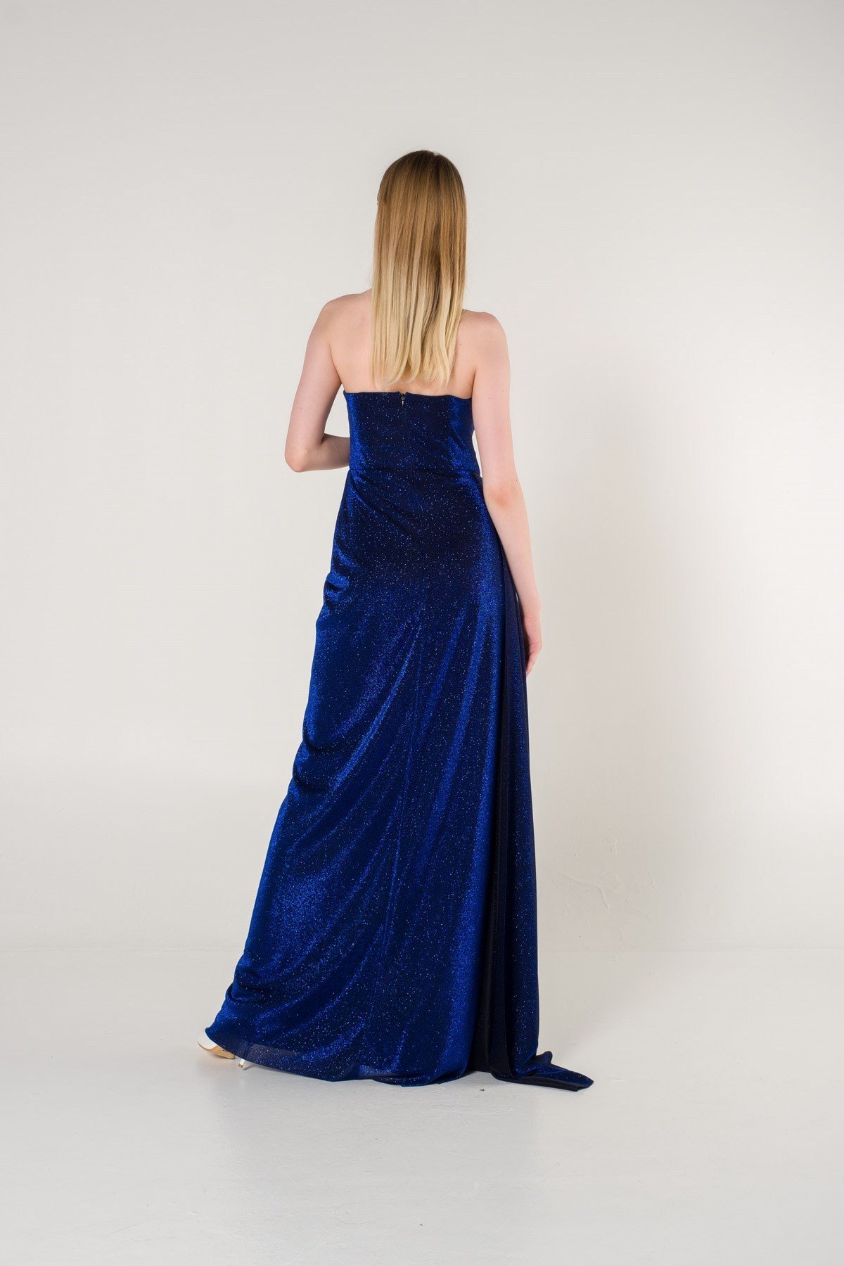 Saks Straplez Simli Yırtmaçlı Abiye Elbise Abiye P-0000006222-SAKSSKS38