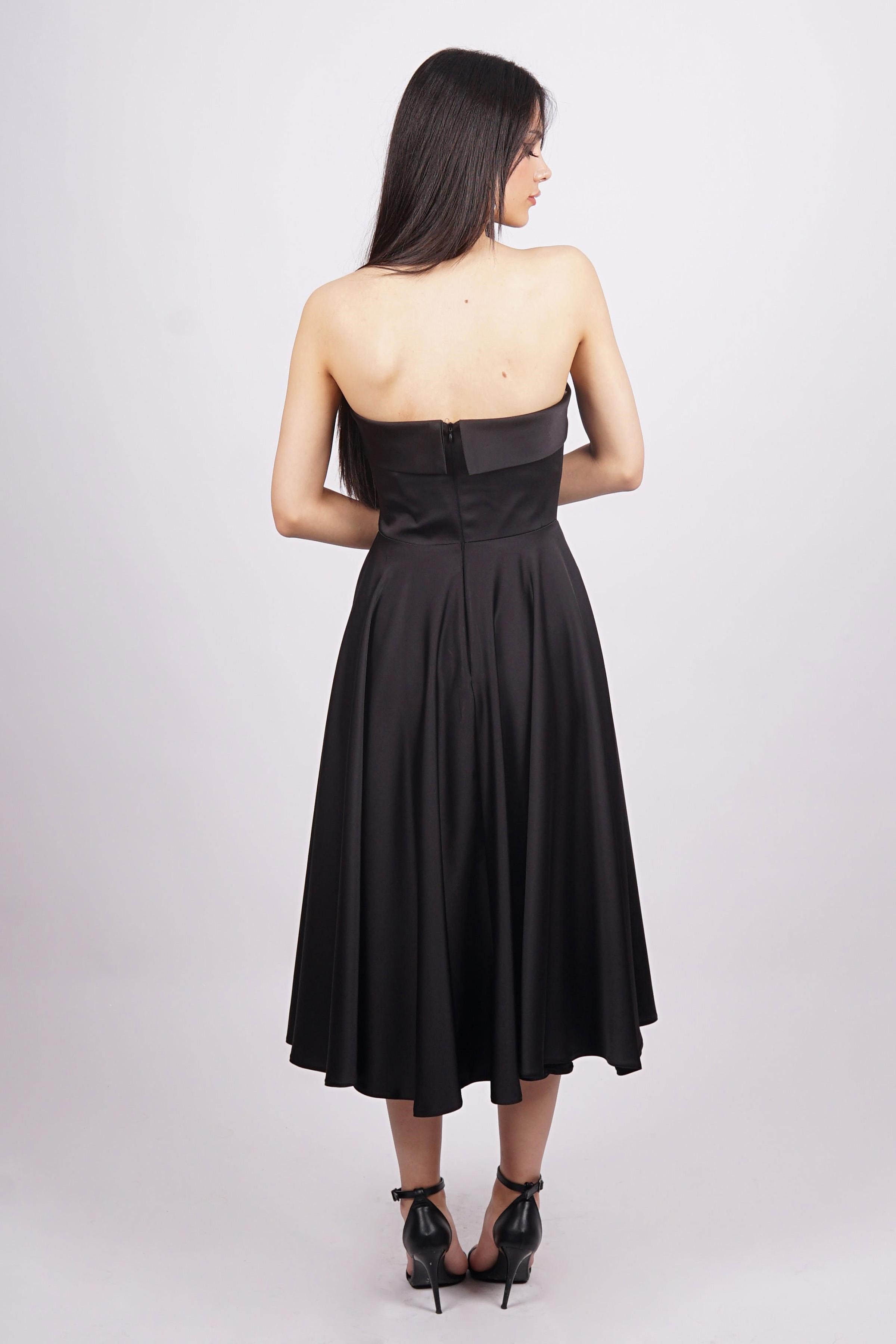 Siyah Straplez Abiye Elbise Abiye P-0000014716-SİYAHSYH36