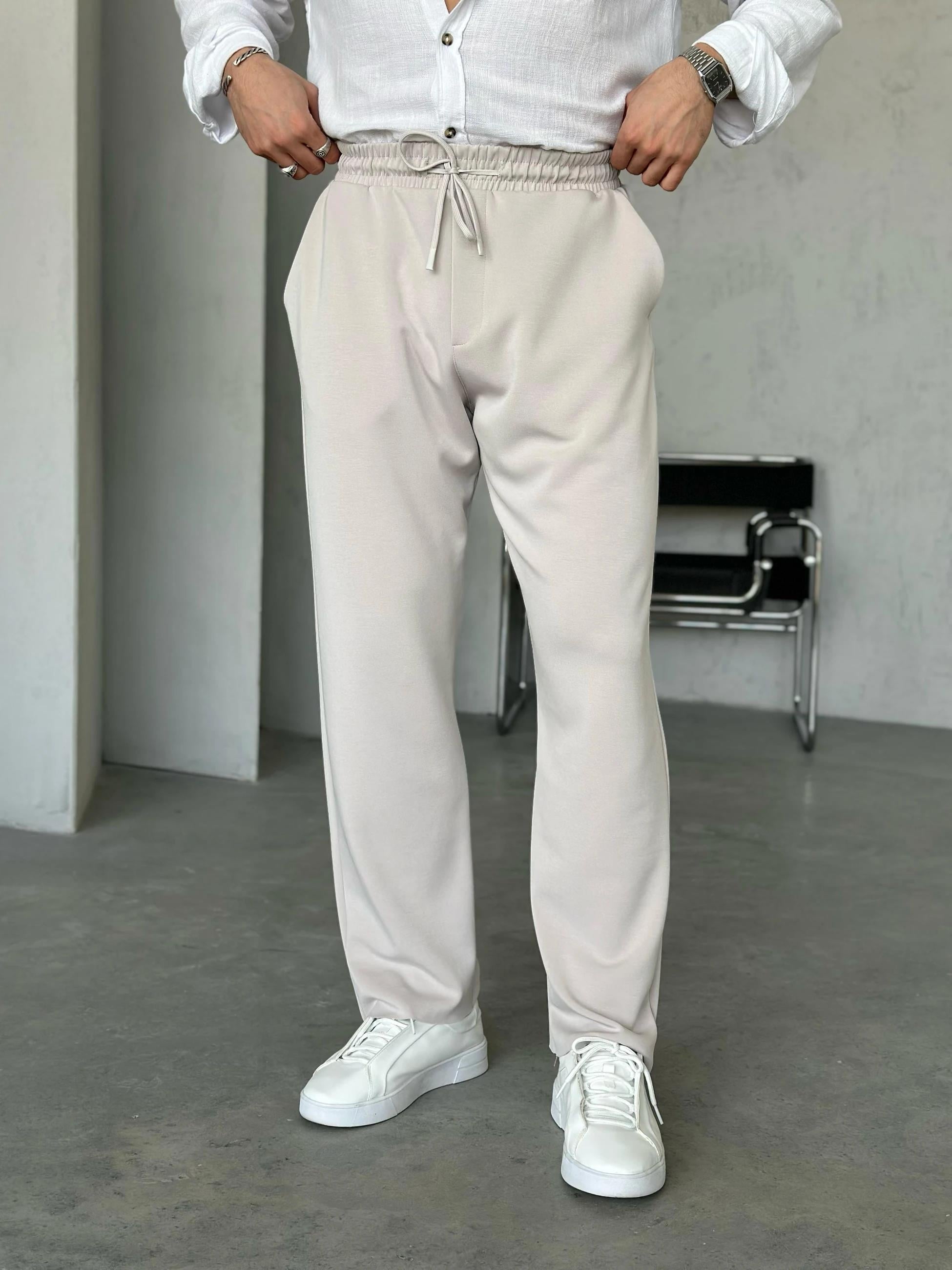 KM24092 Premıum modal kumaş jogger pantolon TAŞ RENGİ M