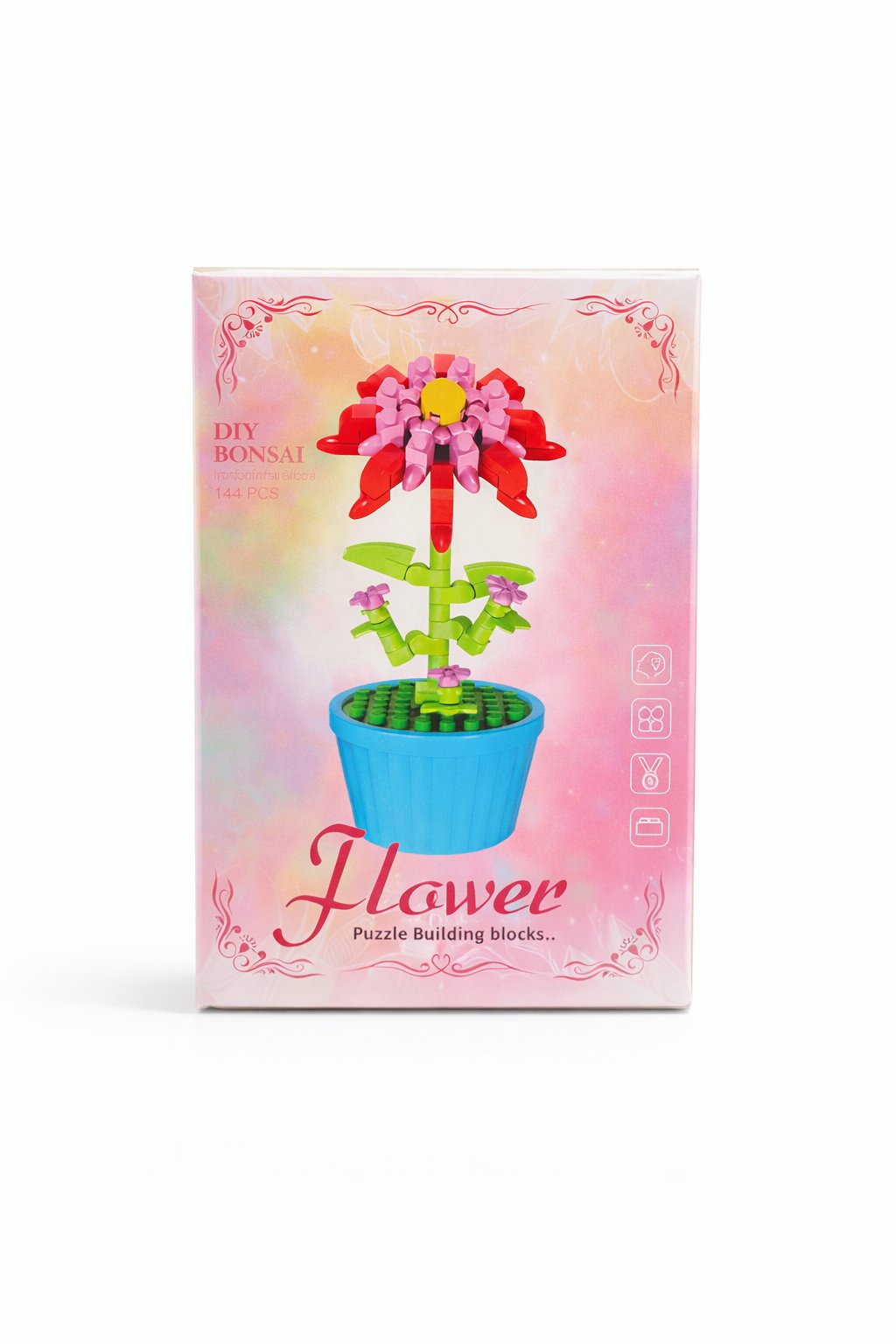 144 Parça Kırmızı & Pembe Çiçek Puzzle