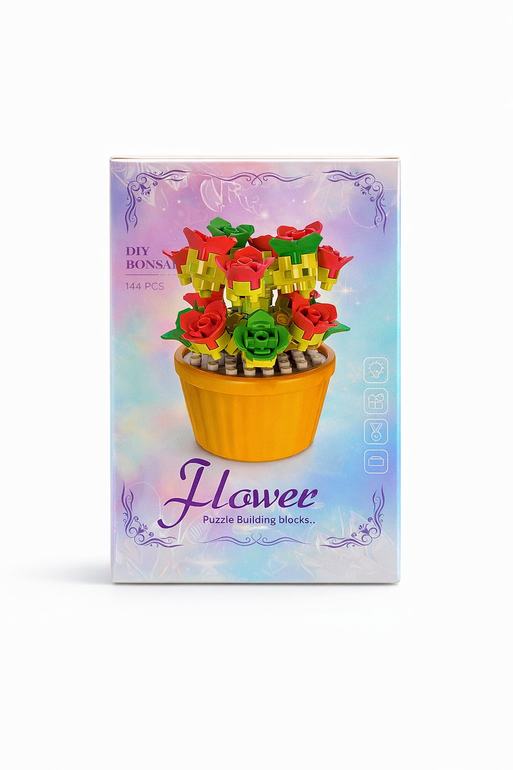 144 Parça Yeşil & Kırmızı Çiçek Puzzle