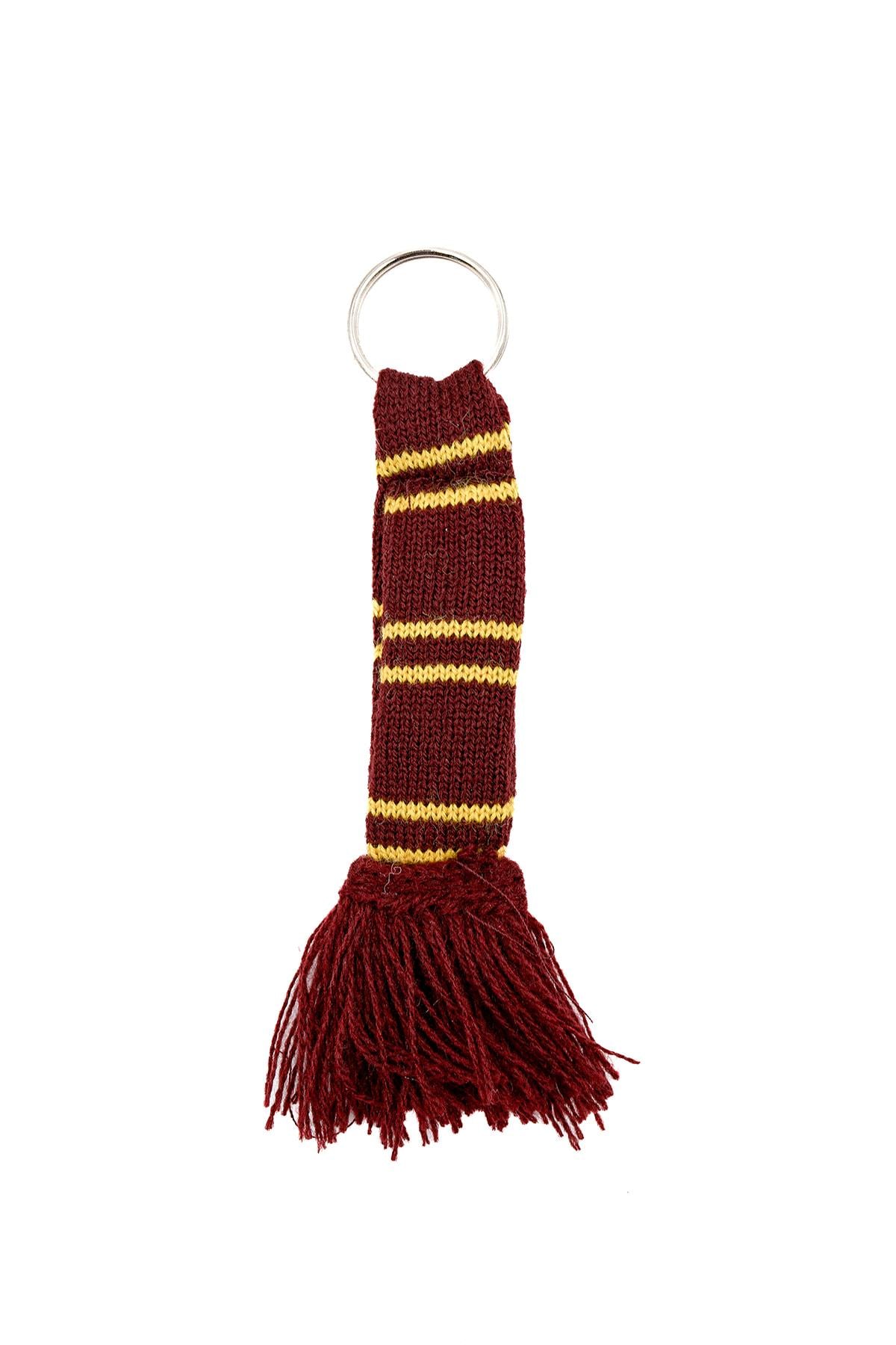 Harry Potter Gryffindor Bordo Sarı Örgü Atkı Anahtarlık