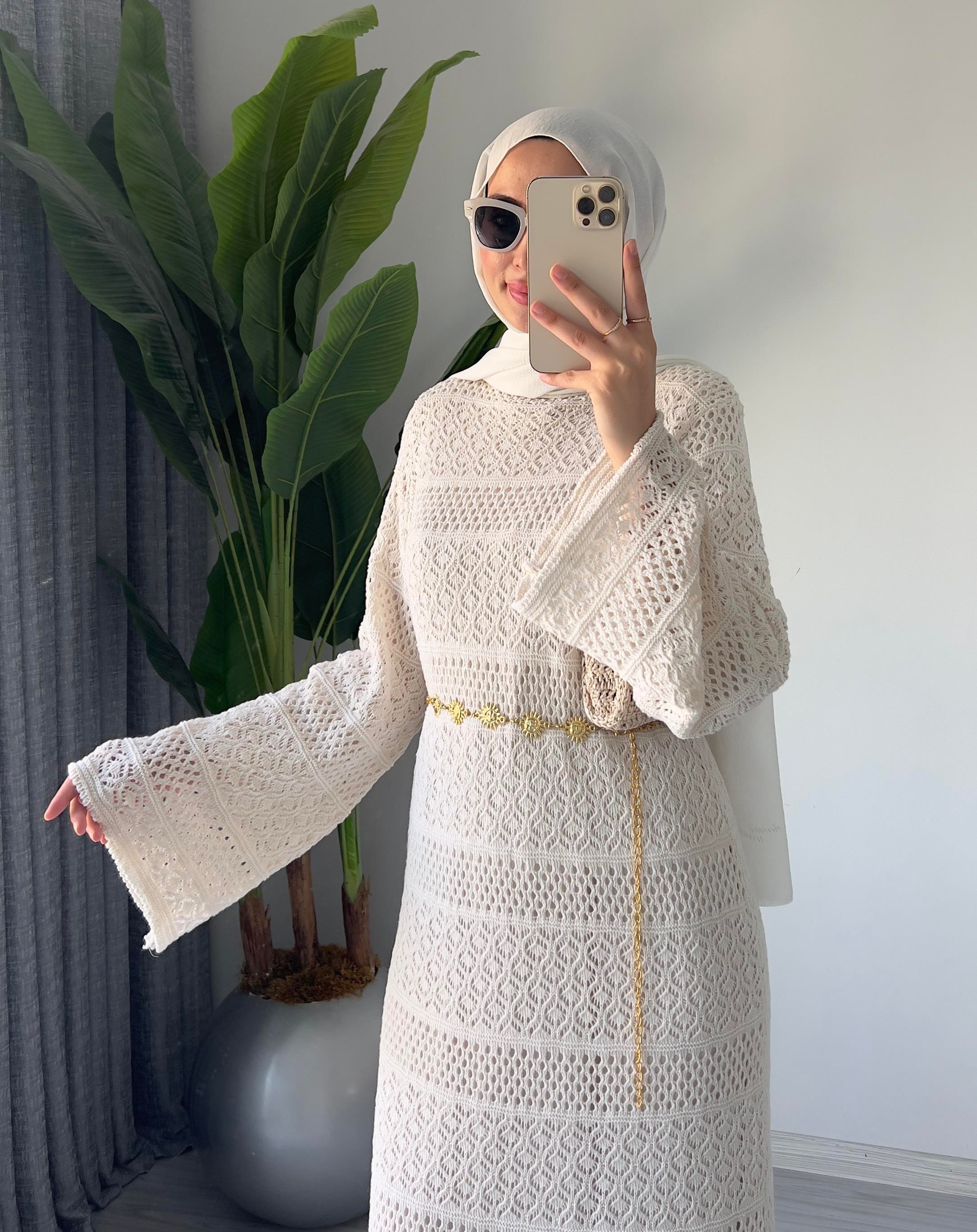 Ajurlu Elbise | Bej