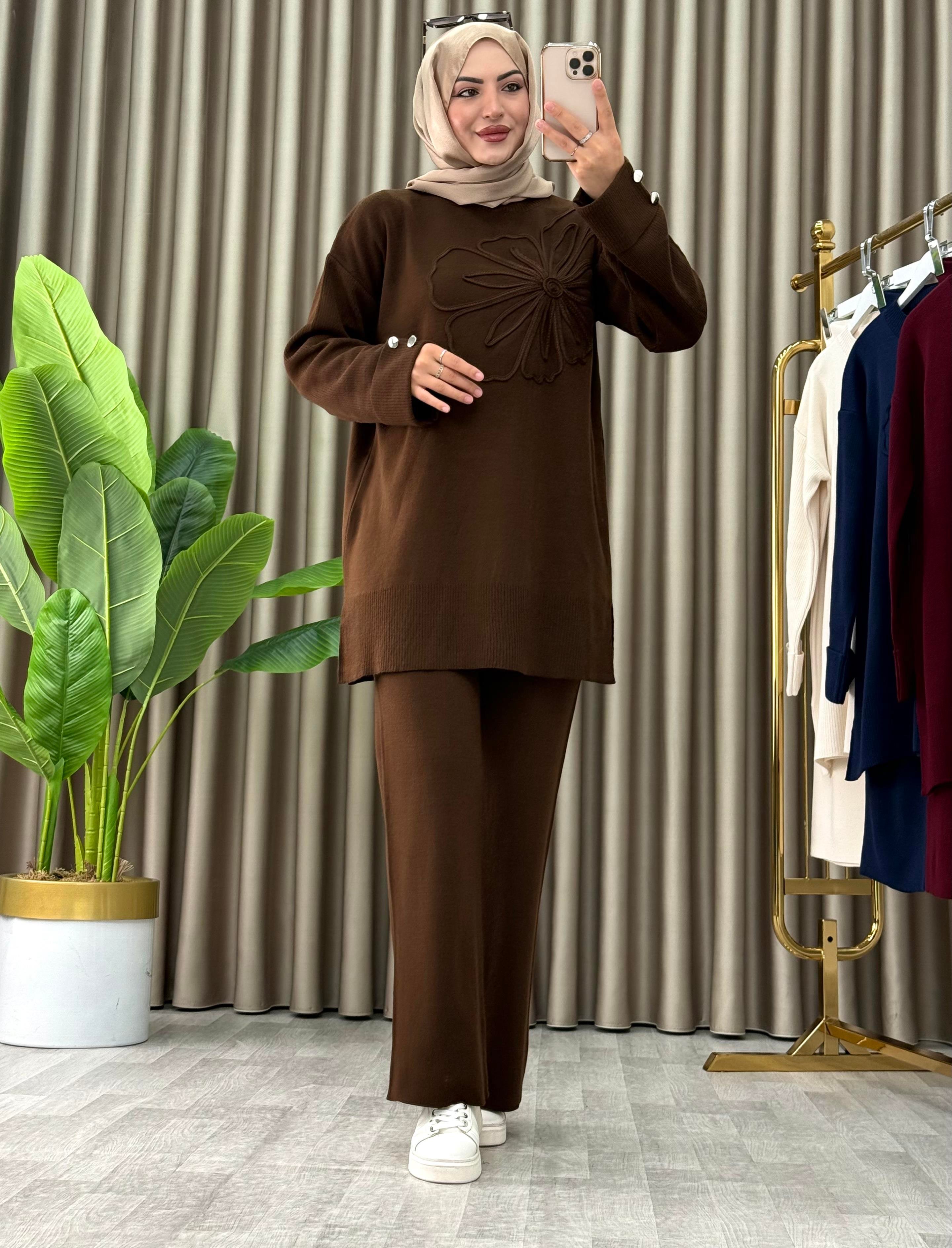 Efnan Triko Takım / Kahverengi