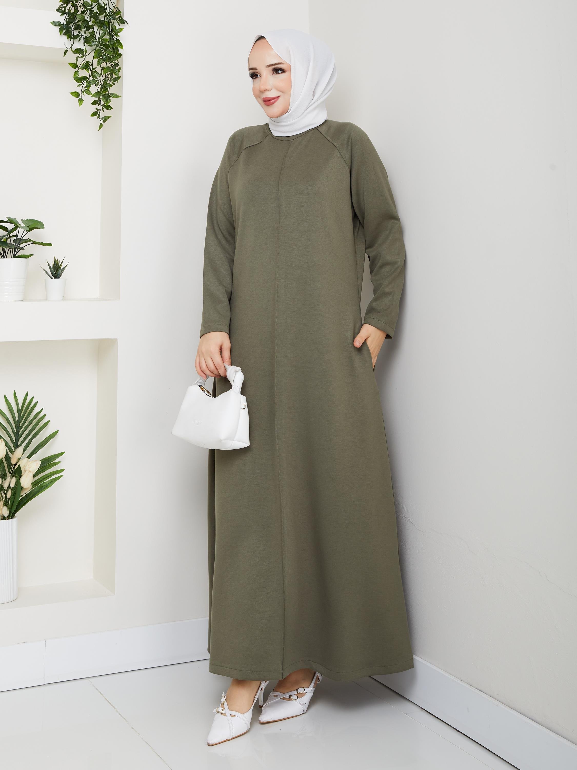 Elegance Oysho Elbise | Haki