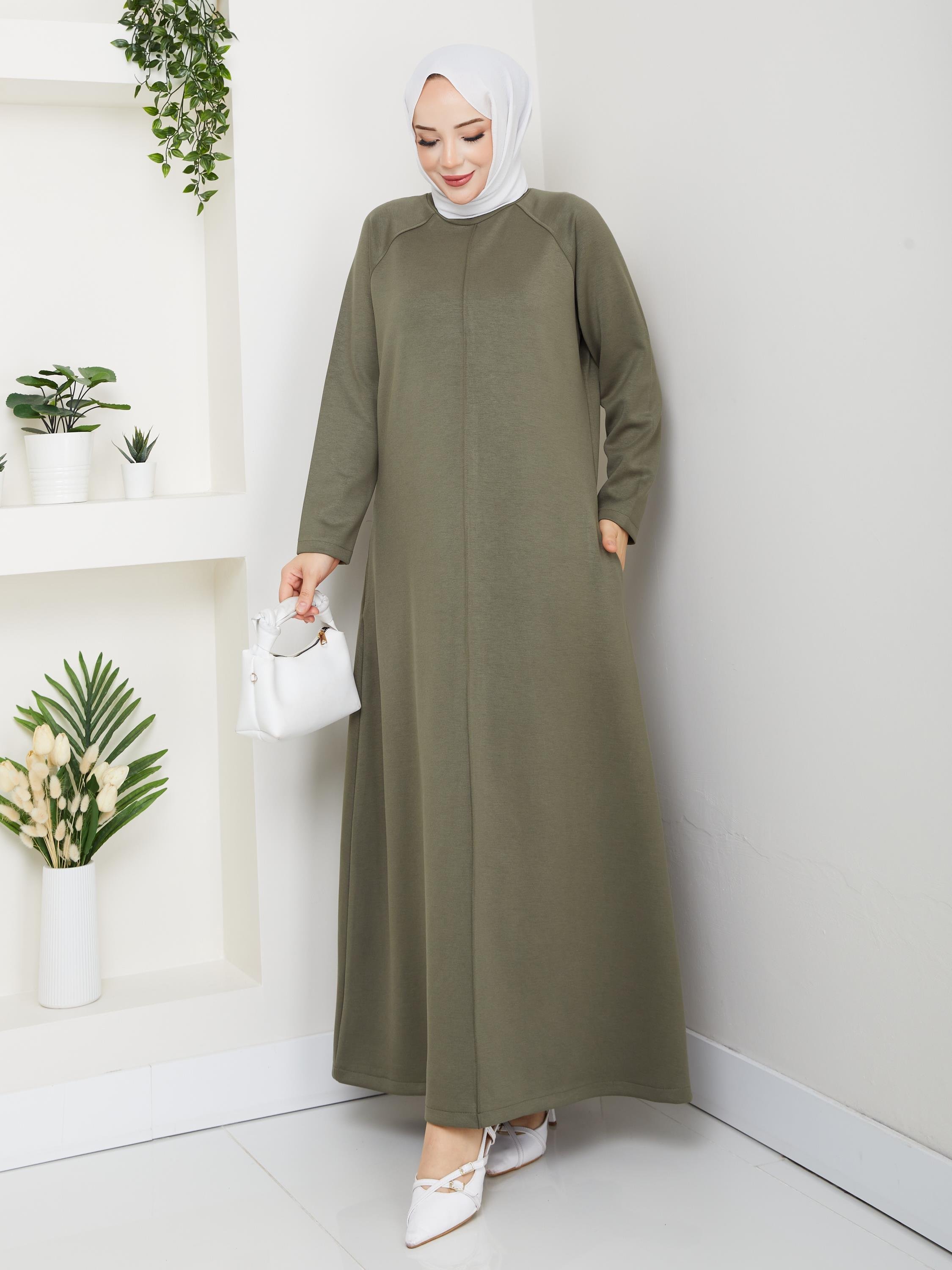 Elegance Oysho Elbise | Haki