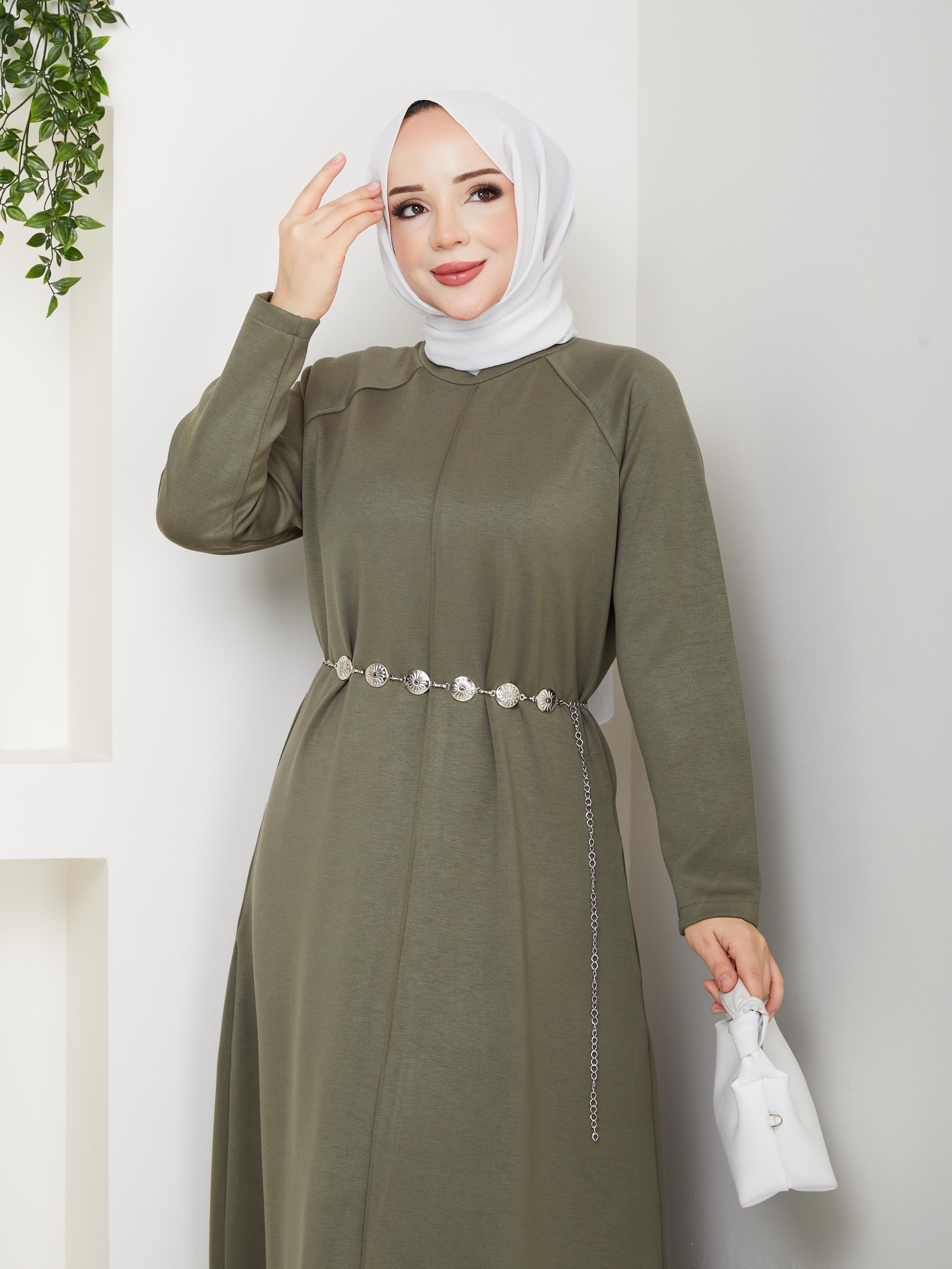 Elegance Oysho Elbise | Haki