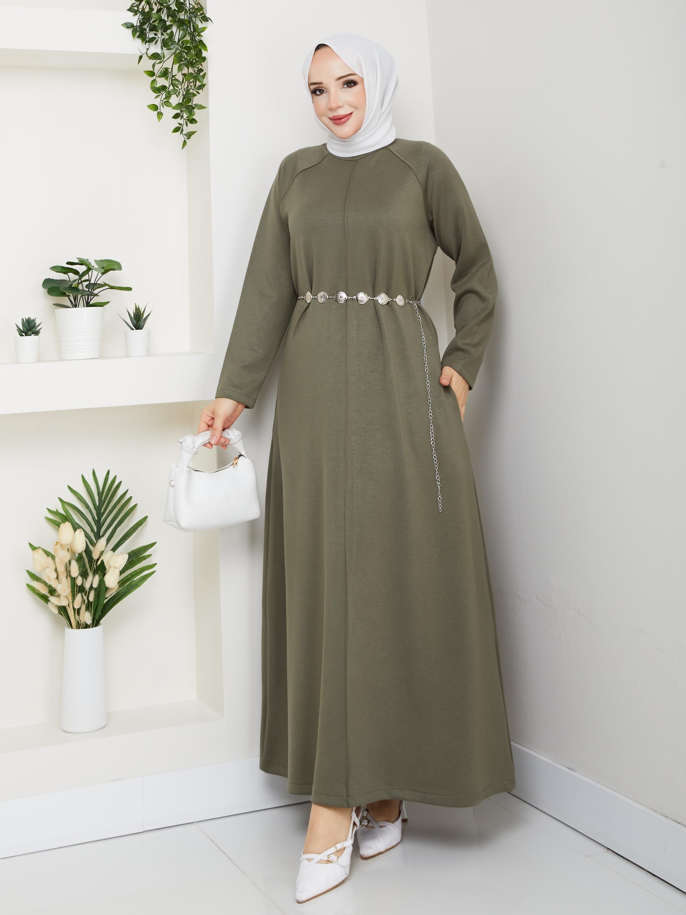 Elegance Oysho Elbise | Haki