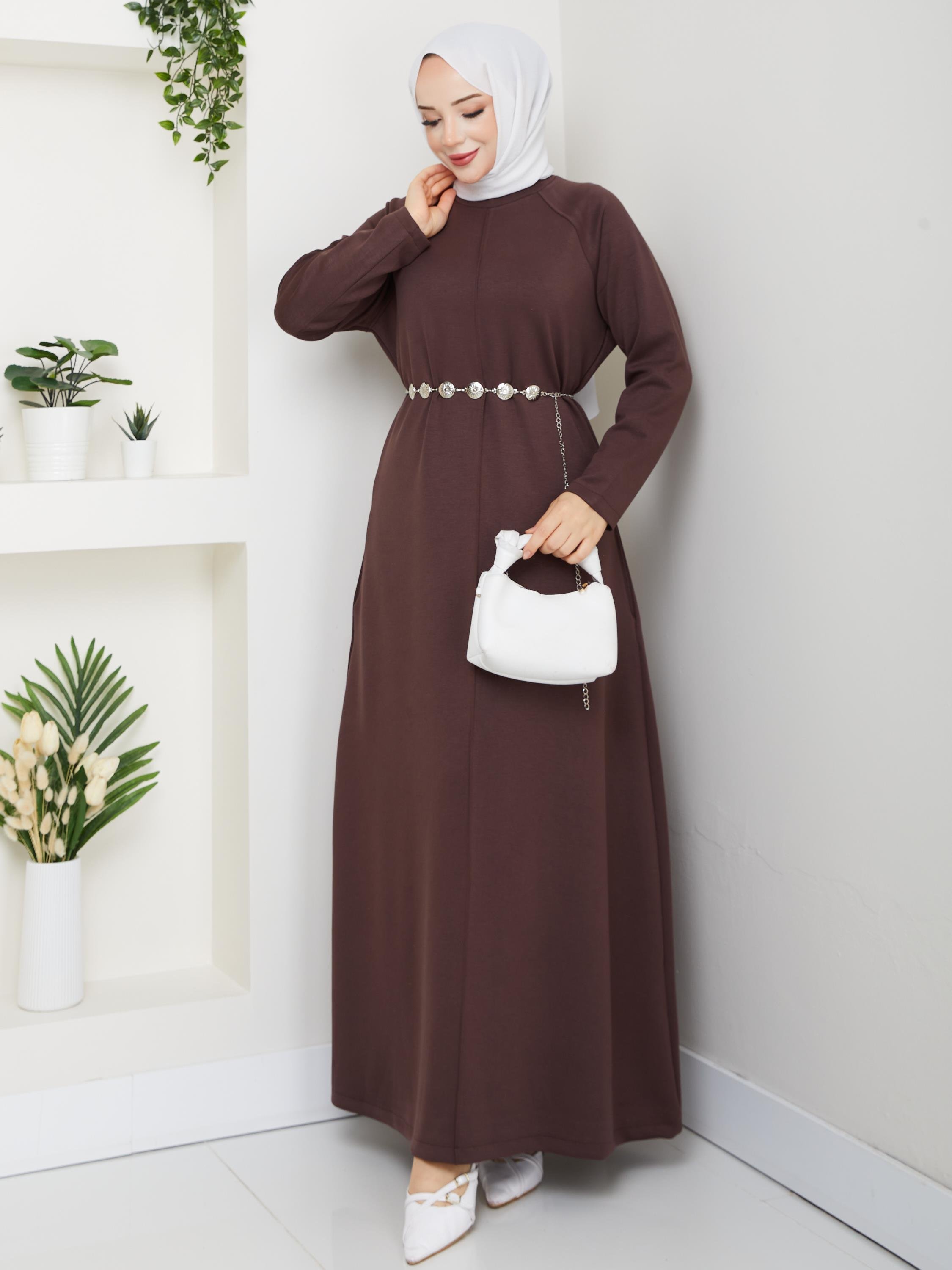 Elegance Oysho Elbise | Kahverengi