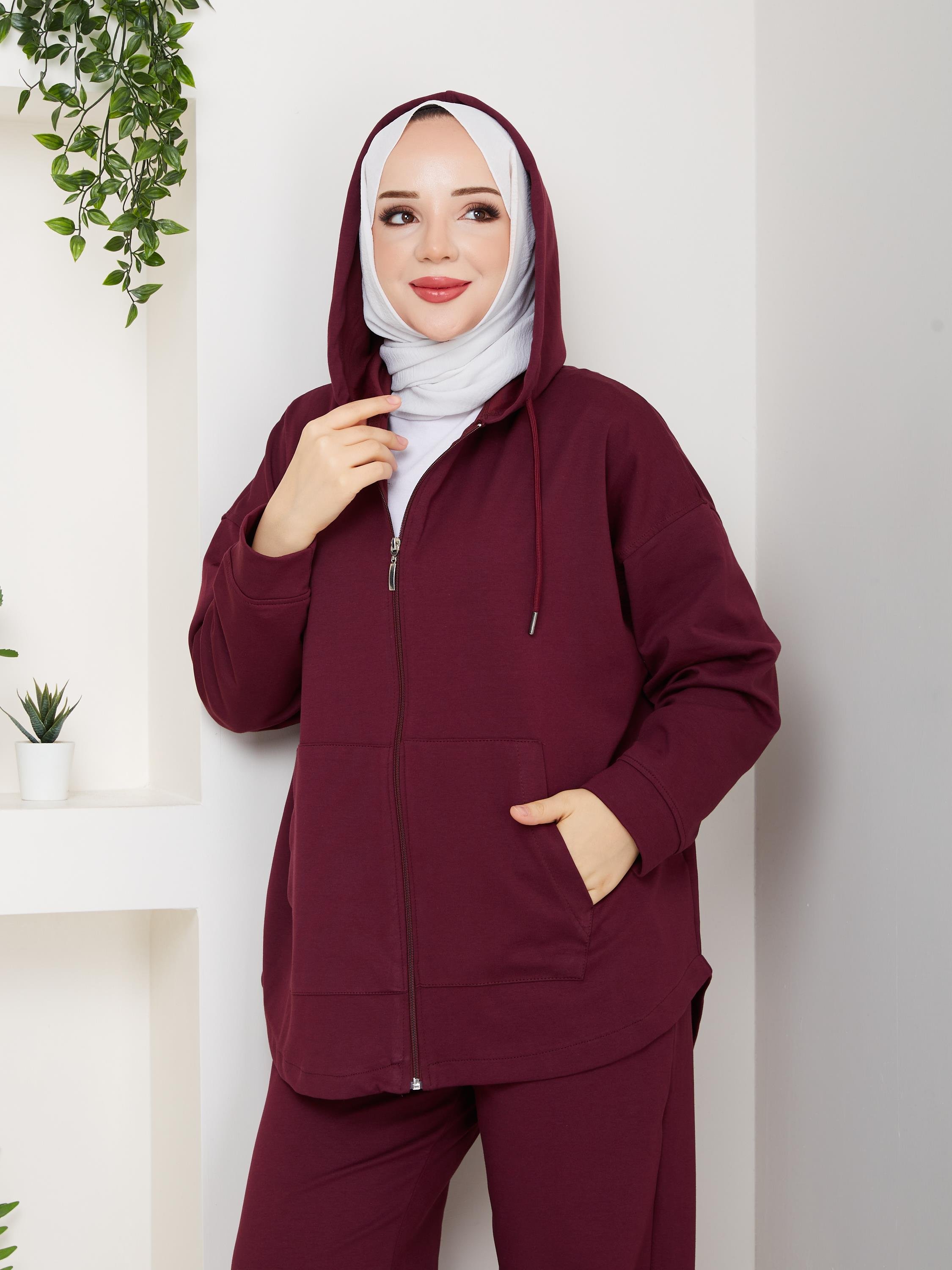 Kapşonlu Oysho Takım | Bordo