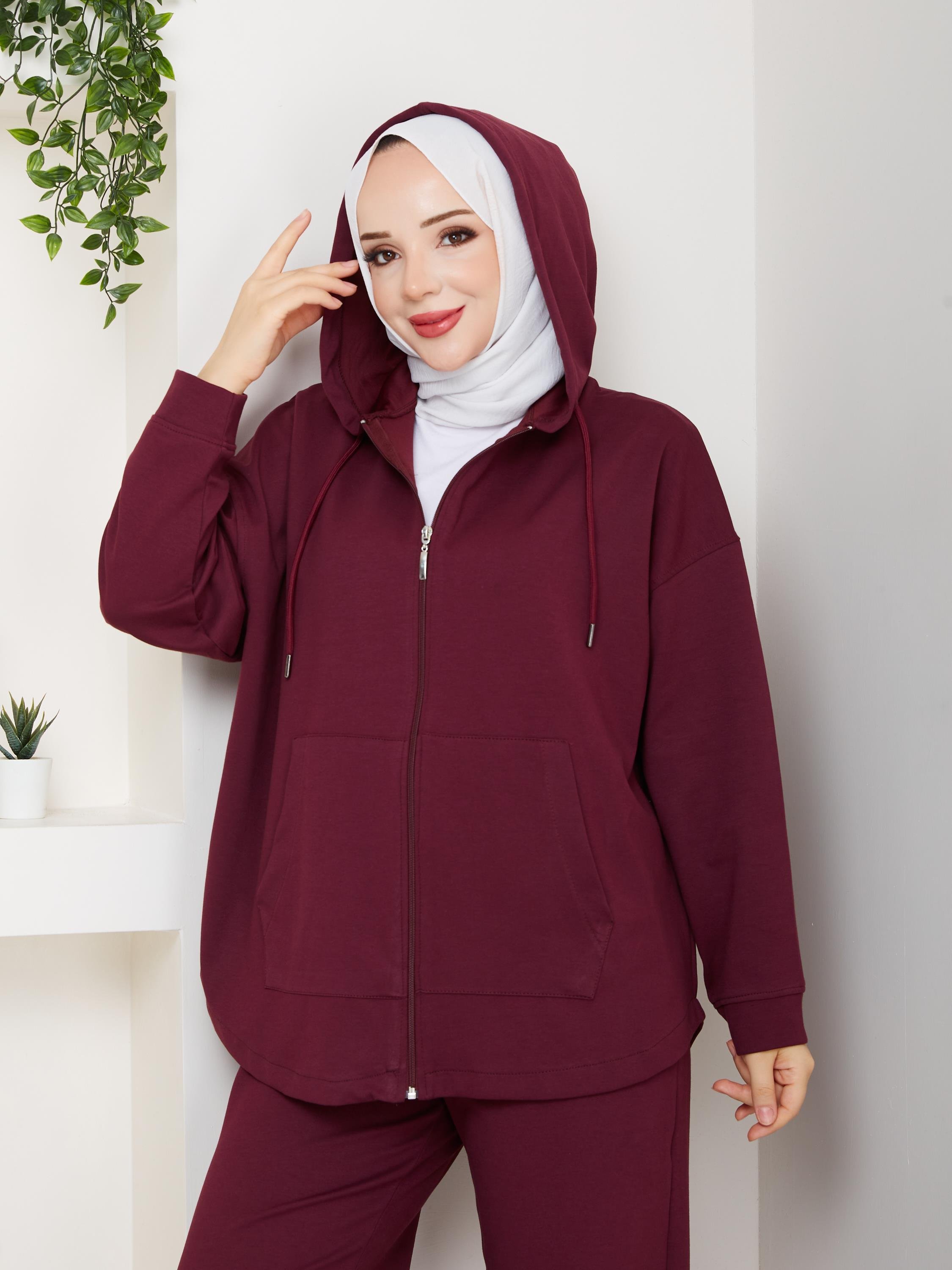 Kapşonlu Oysho Takım | Bordo