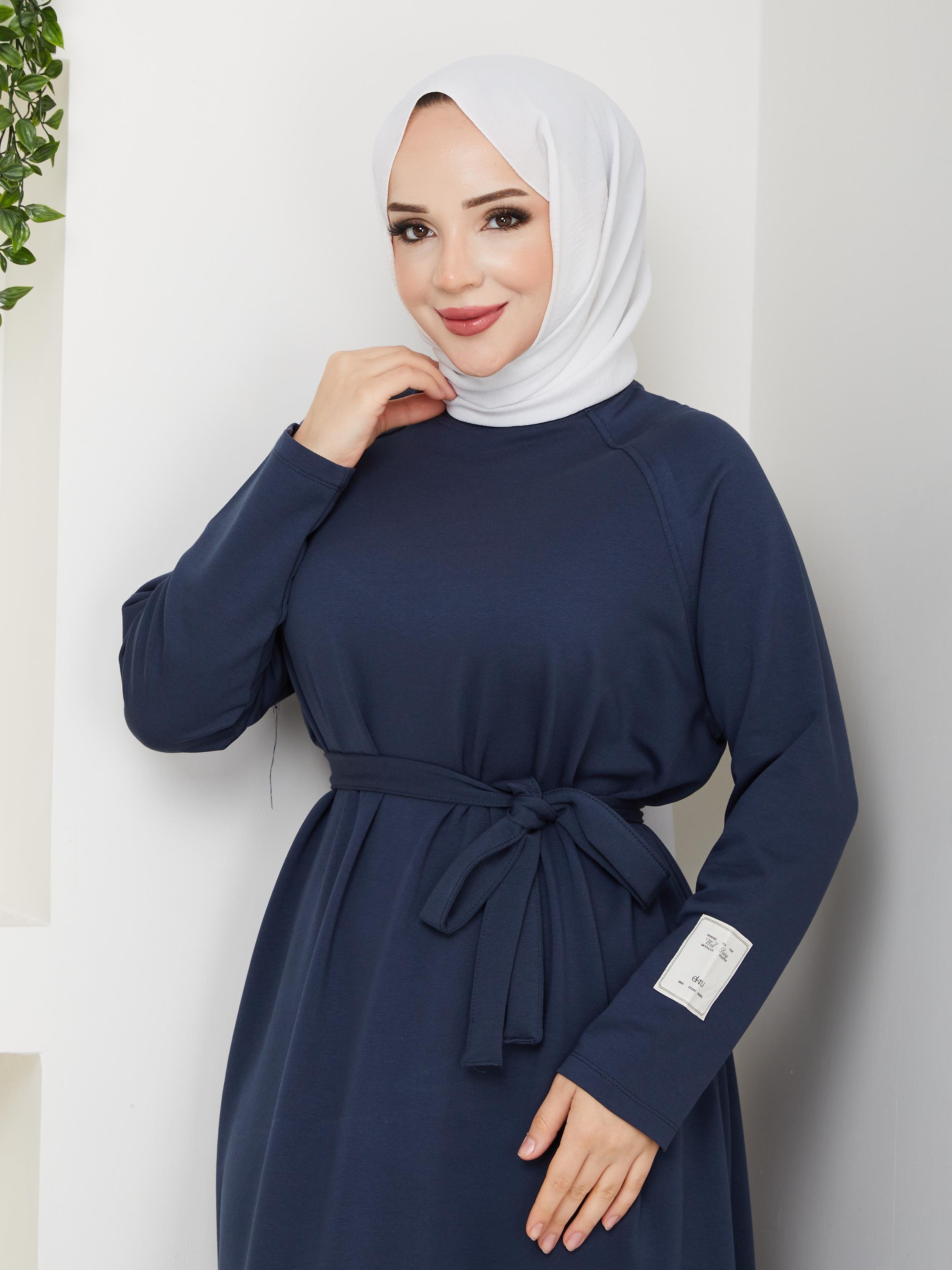 Oversize İki İplik Sweat Elbise | Antrasit