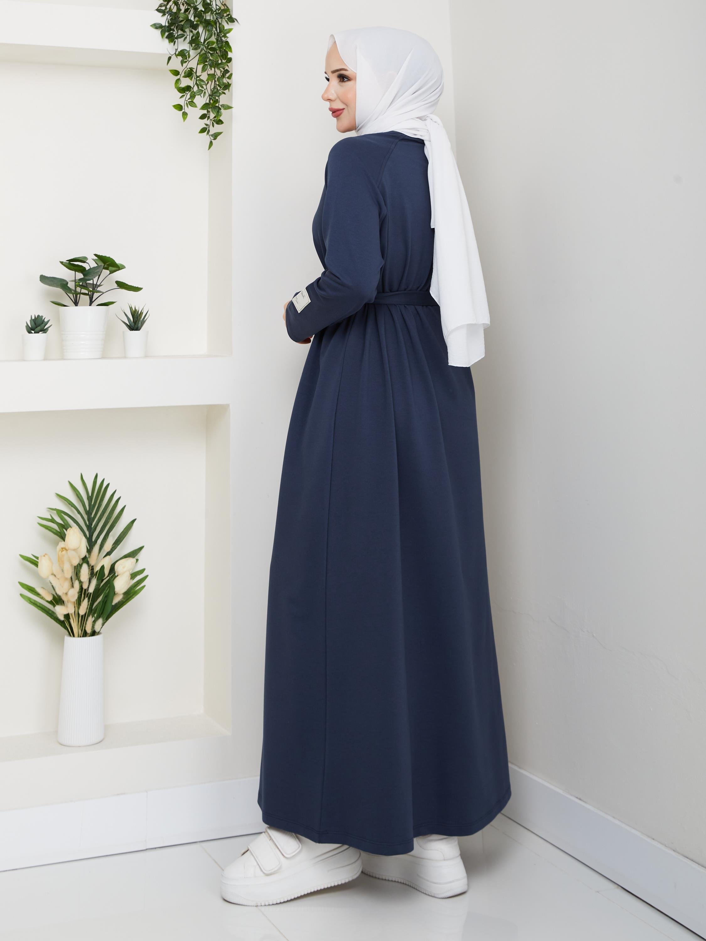 Oversize İki İplik Sweat Elbise | Antrasit