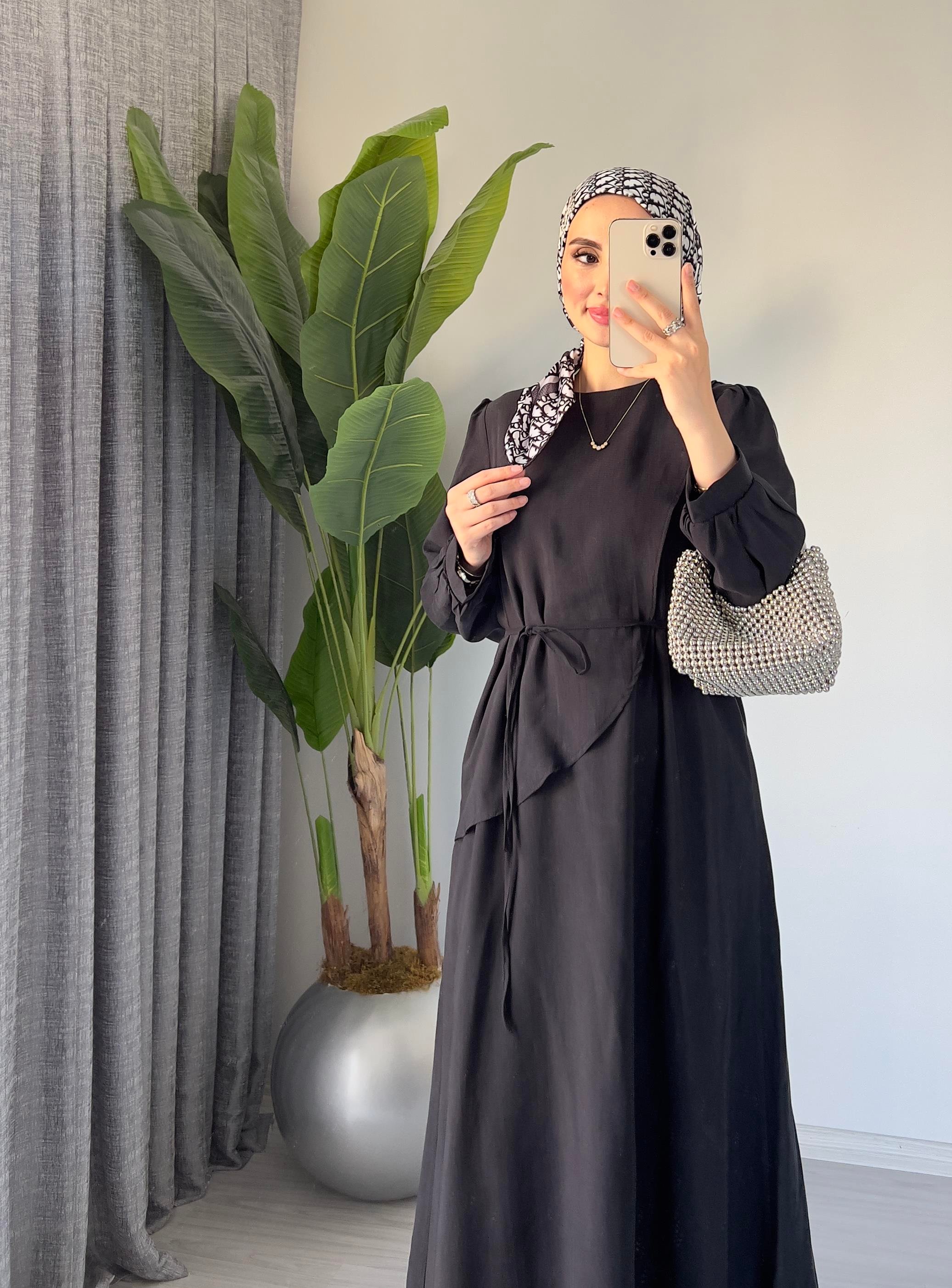 Paris Tensel Elbise | Siyah