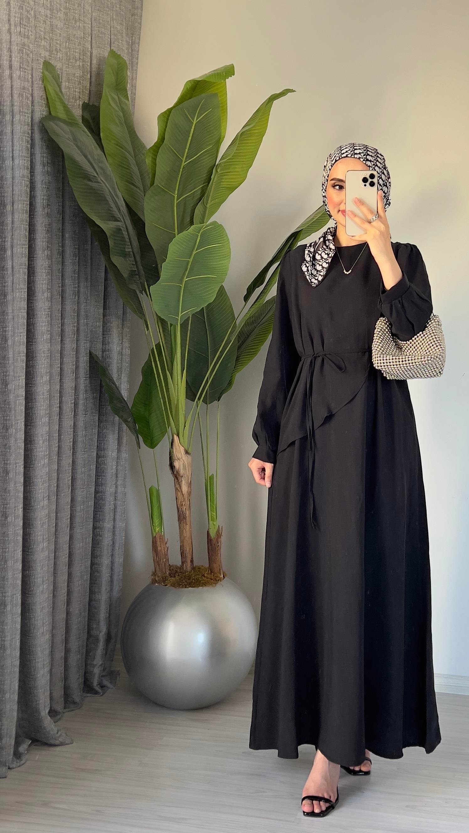 Paris Tensel Elbise | Siyah