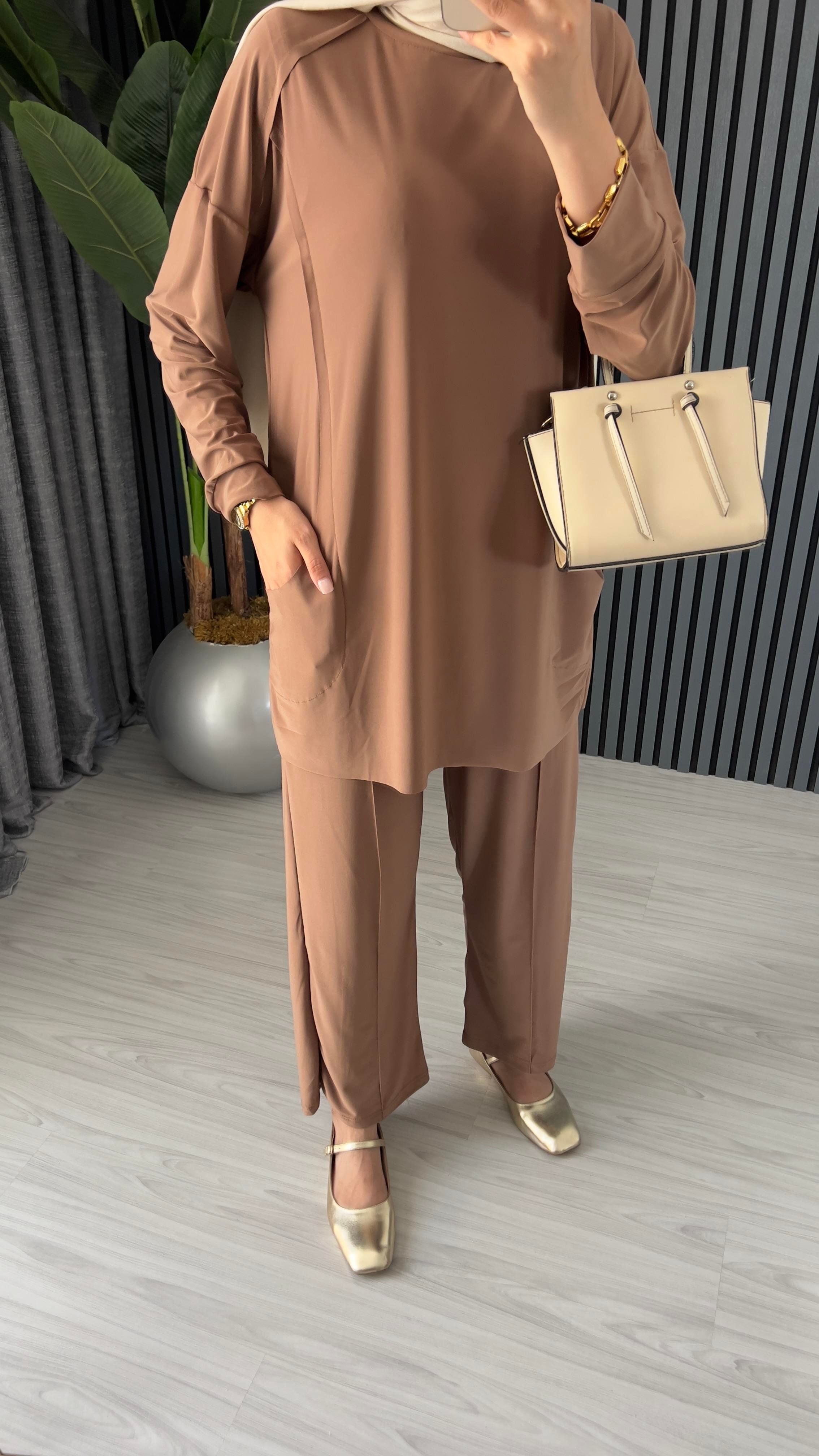 Sandy Pantolon Takım | Vizon