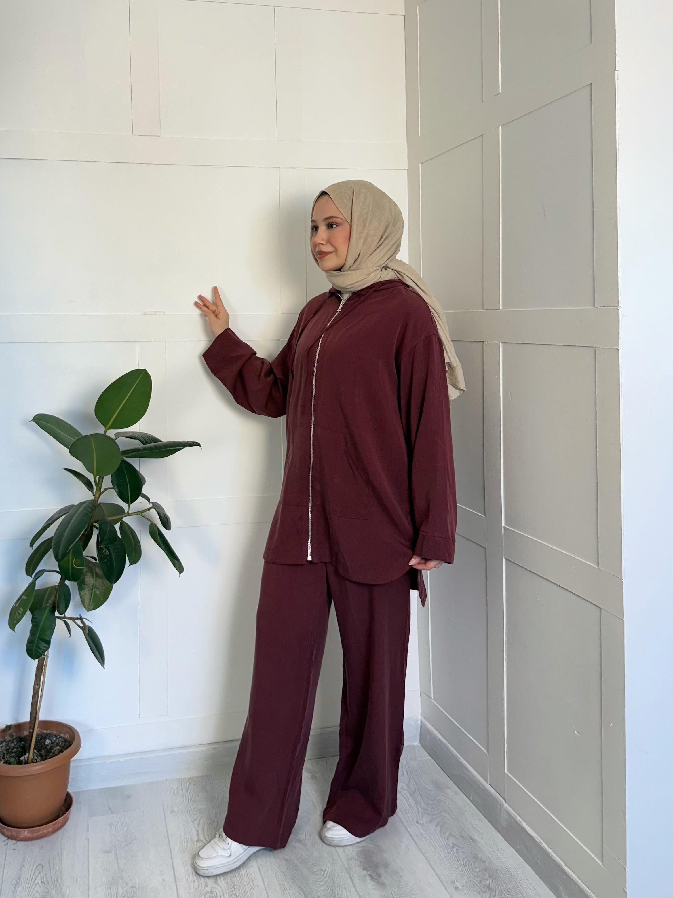 Tensel Kumaş Efil Takım | Bordo