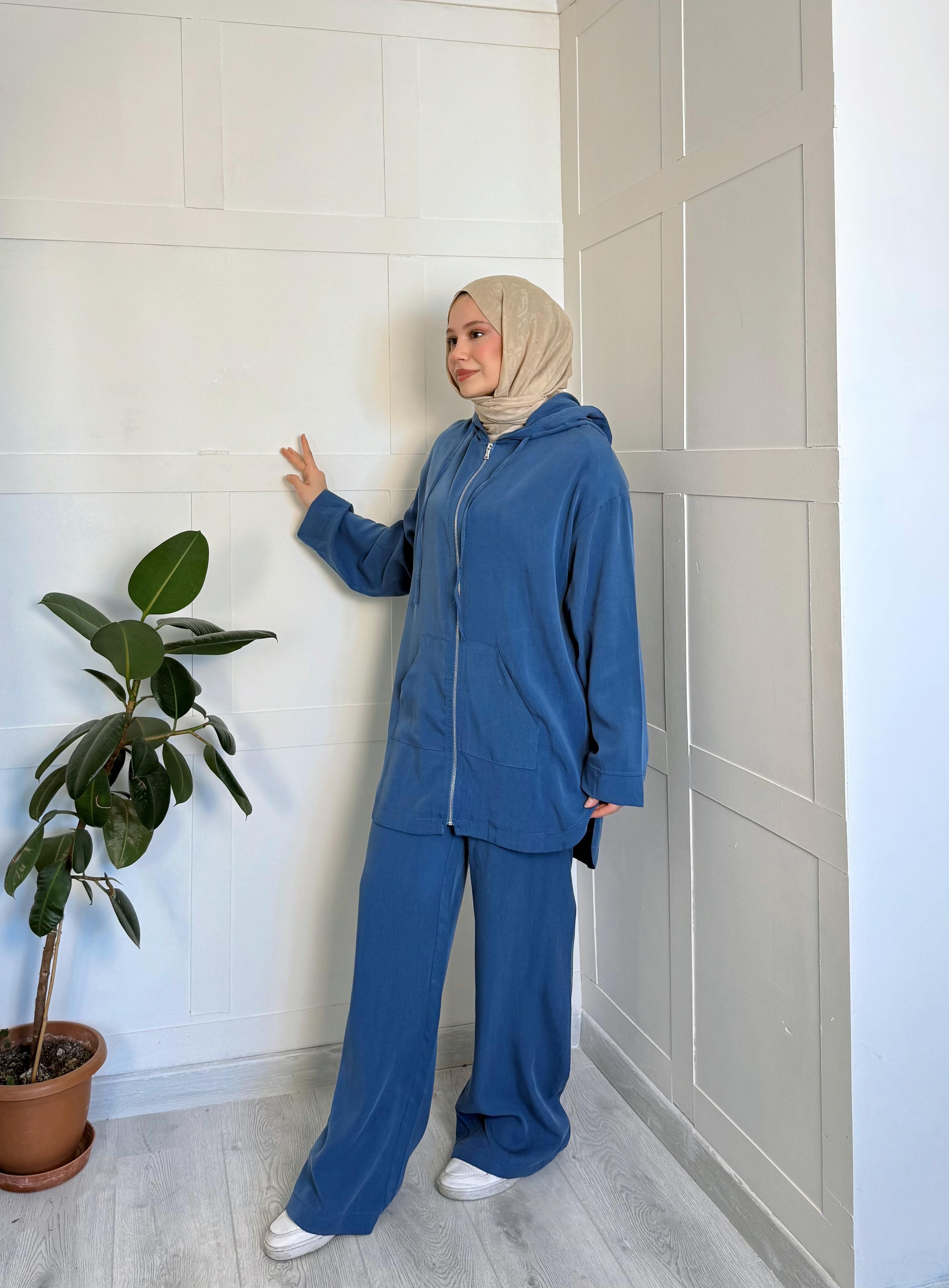 Tensel Kumaş Efil Takım | Mavi