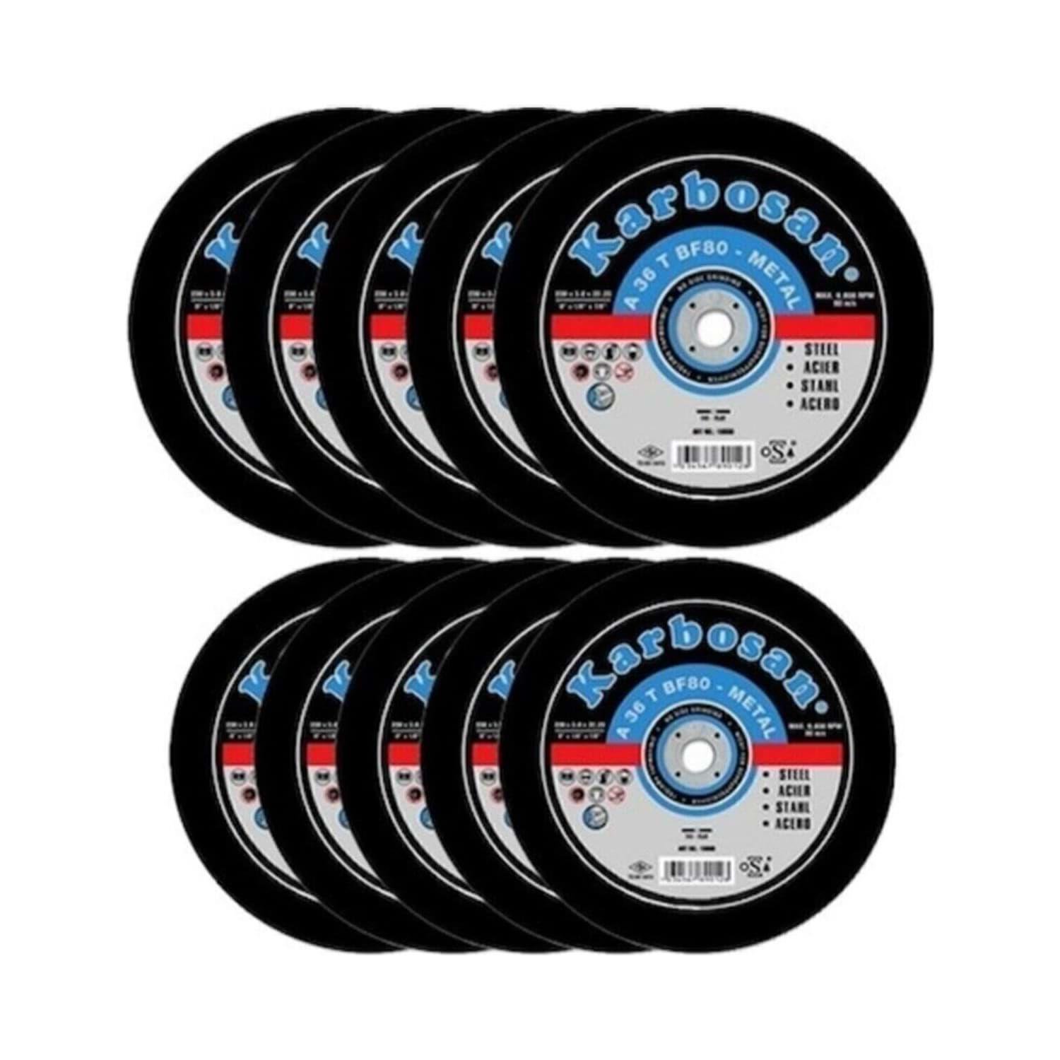 Karbosan 115 x 3 x 22.23 Metal Kesme Taşı Düz 10'lu