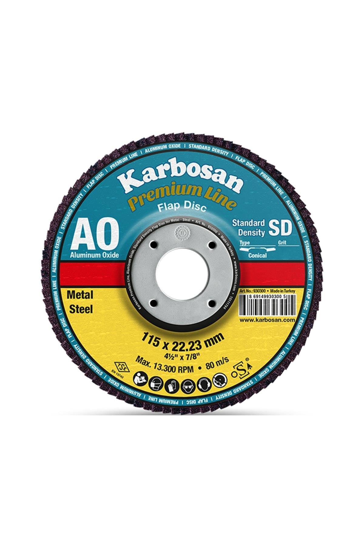 Karbosan 115x22.23 Alüminyum Oksit (ao) Flap Disk 60 Kum - 10'lu