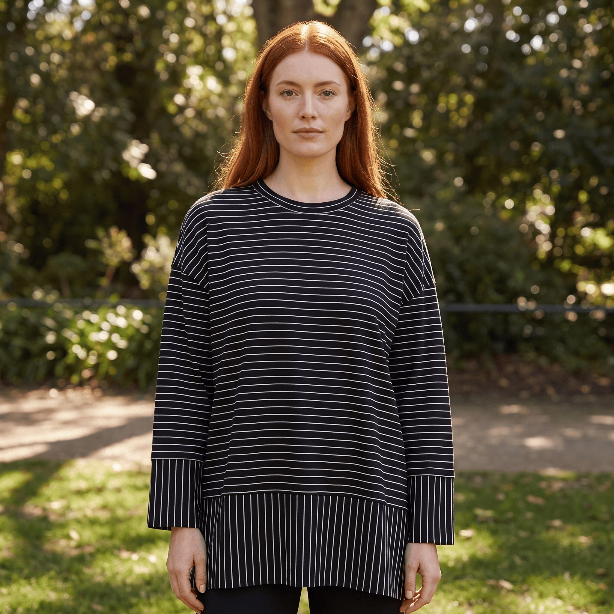 Çizgili Oysho Sweat Siyah 5023