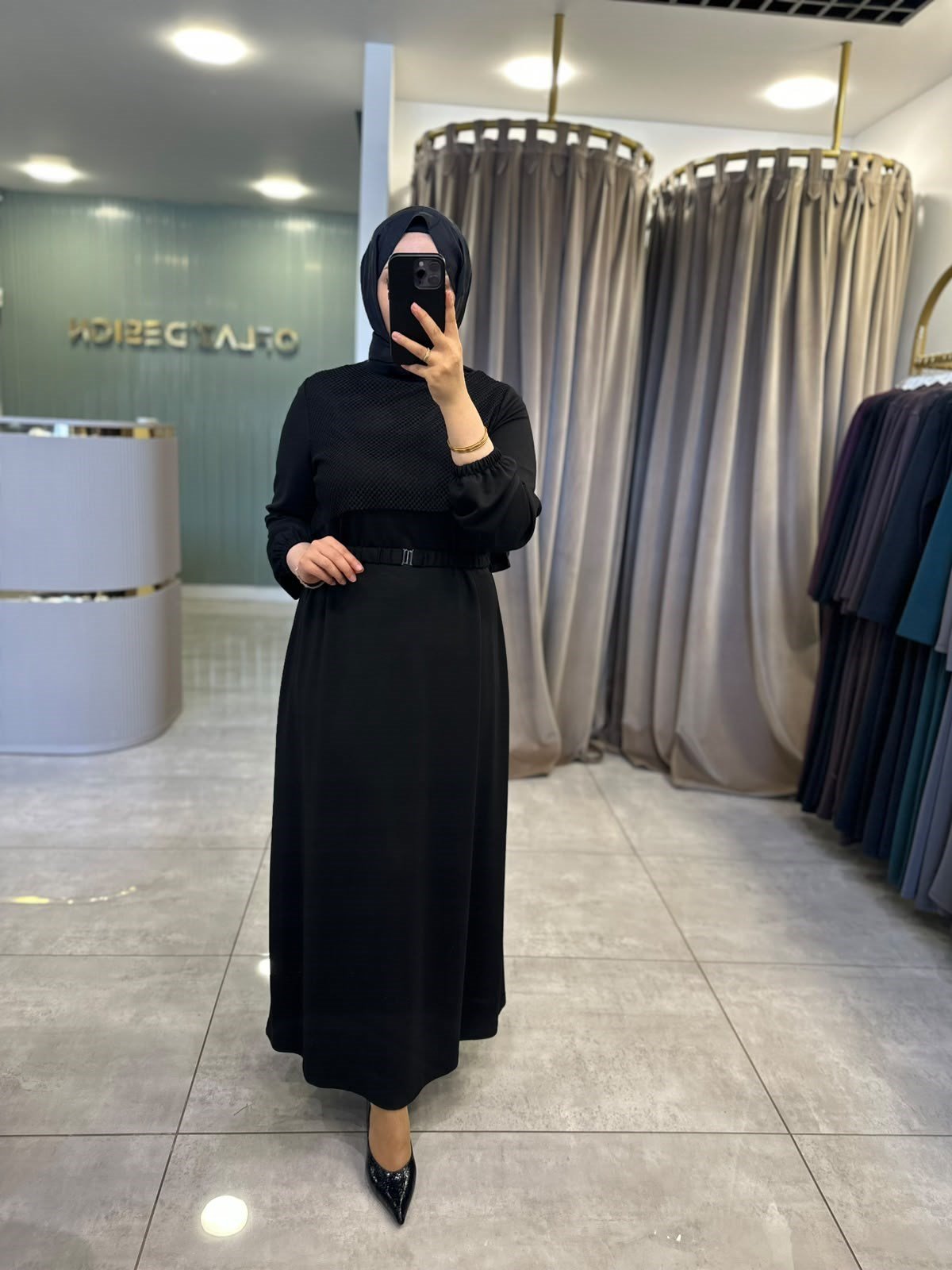 Defrina Dantel Detaylı Elbise Siyah 41076
