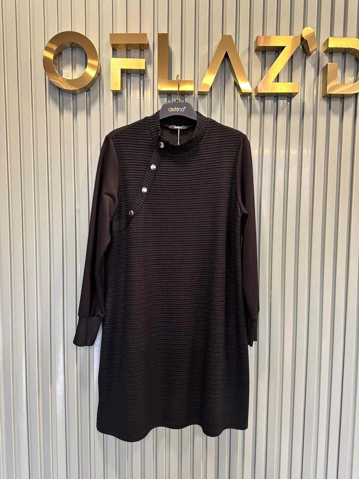 Defrina Omuz Düğmeli Tunik Siyah 31209