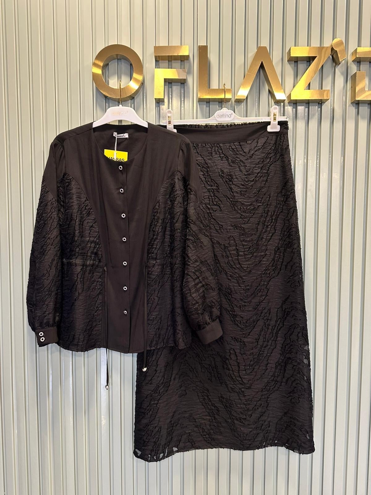 Defrina Organze Jakar Dty. Etekli Takım Siyah 61157