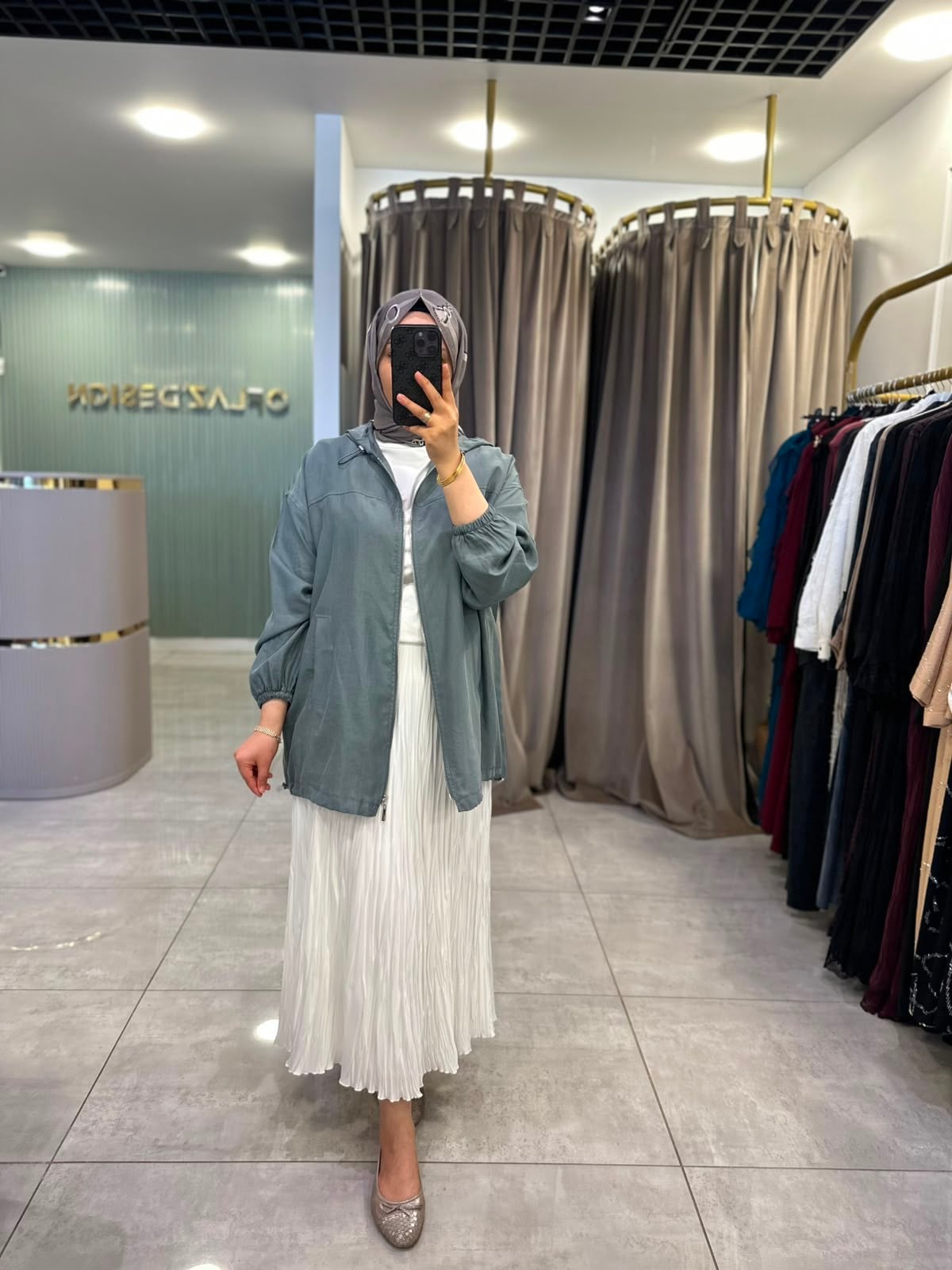 İkoll Dikiş Detaylı Bomber Ceket Koyu Çağla 37794 