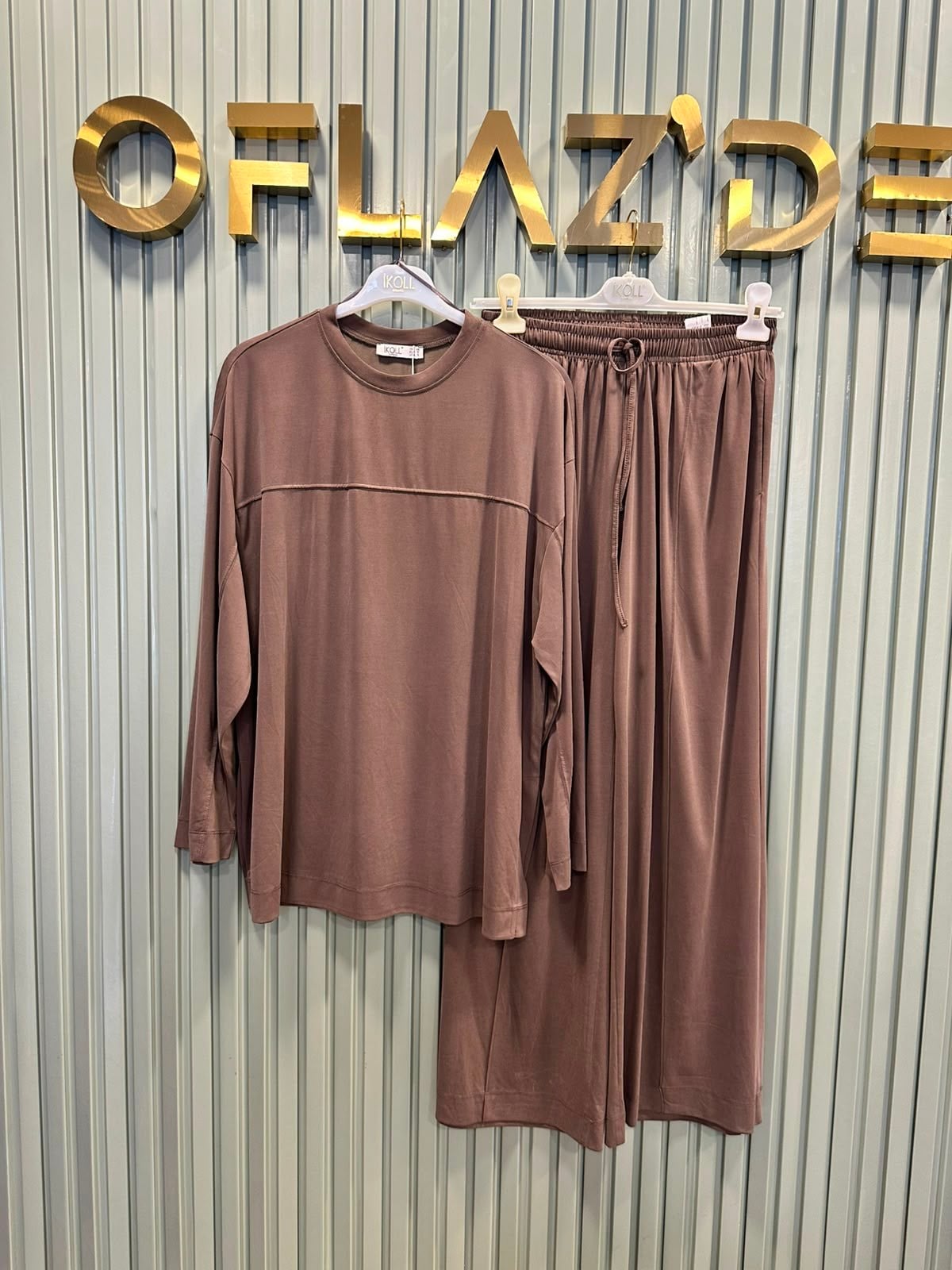 İkoll Kesik Dty. Pantolonlu Takım Kahverengi 37930